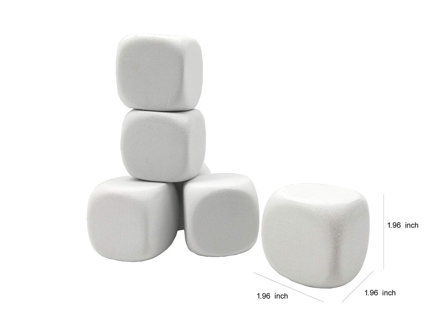 Qidiwin White EVA Foam Dice – 12-Pack for Kids Creative Play (1.96 in / 5 cm)