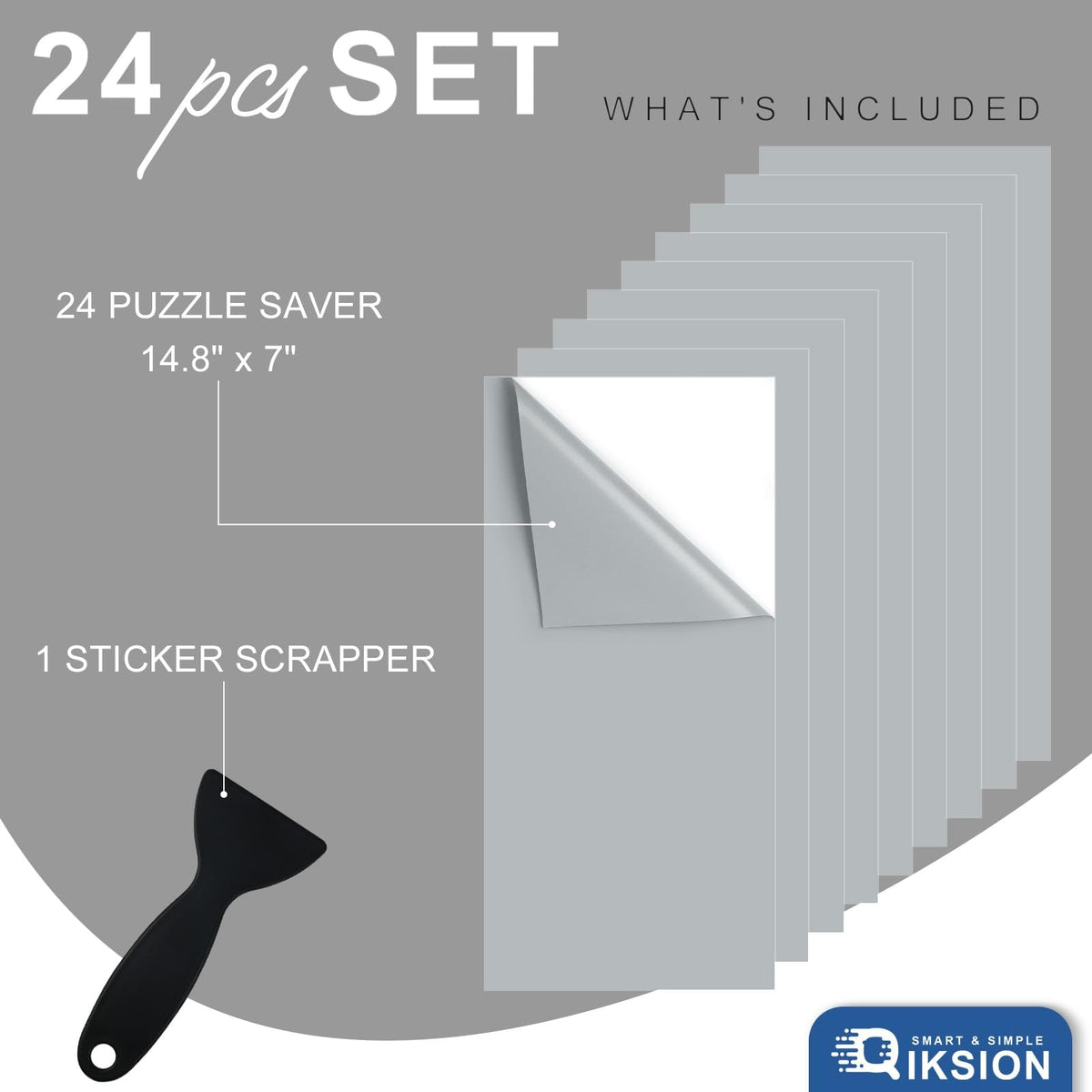 QIKSION 24 Puzzle Saver Sheets for 1000-3000 Piece Puzzles – Preserve & Frame