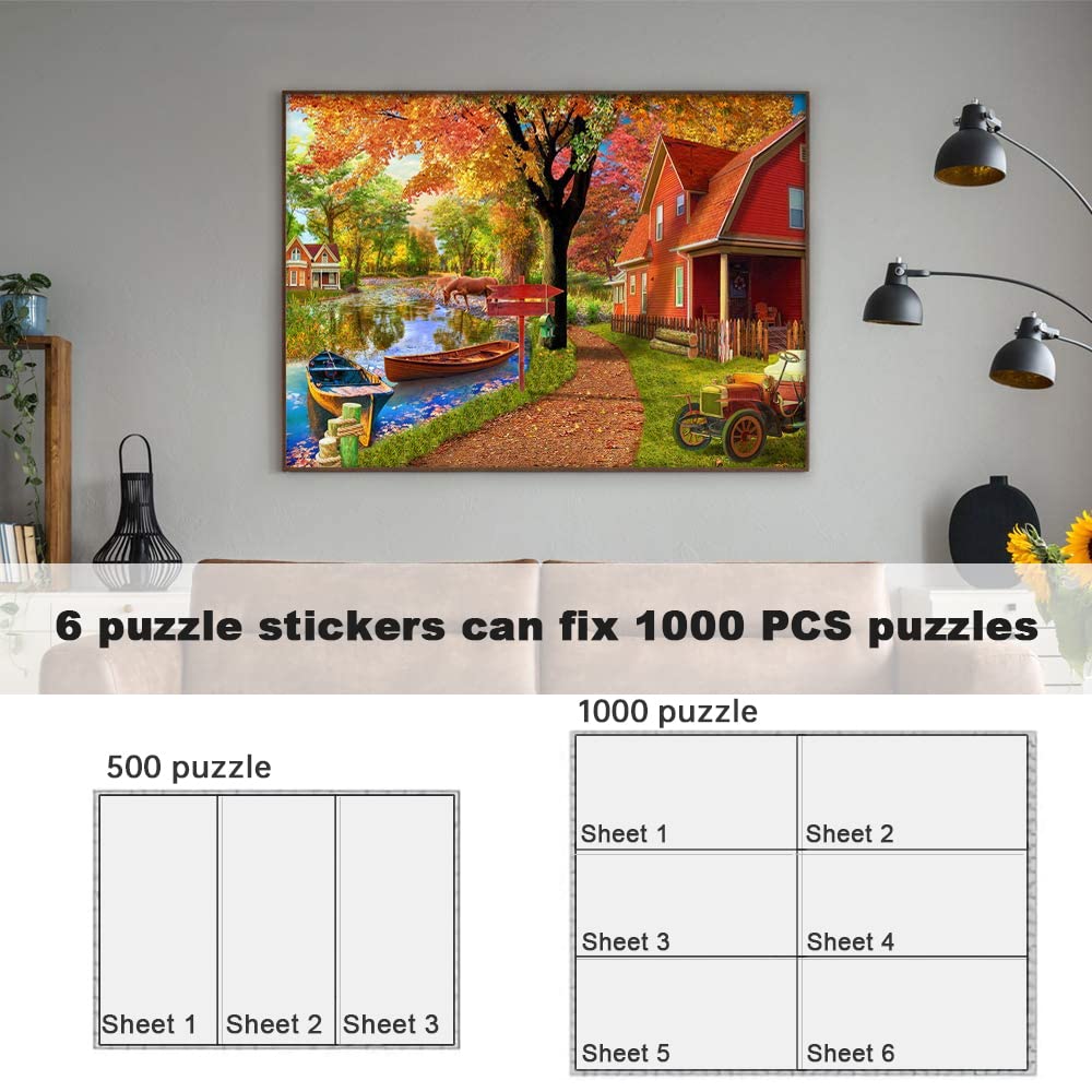 QIKSION Puzzle Saver Sheets — 96 Peel & Stick Sheets to Preserve 16x1000 Puzzles