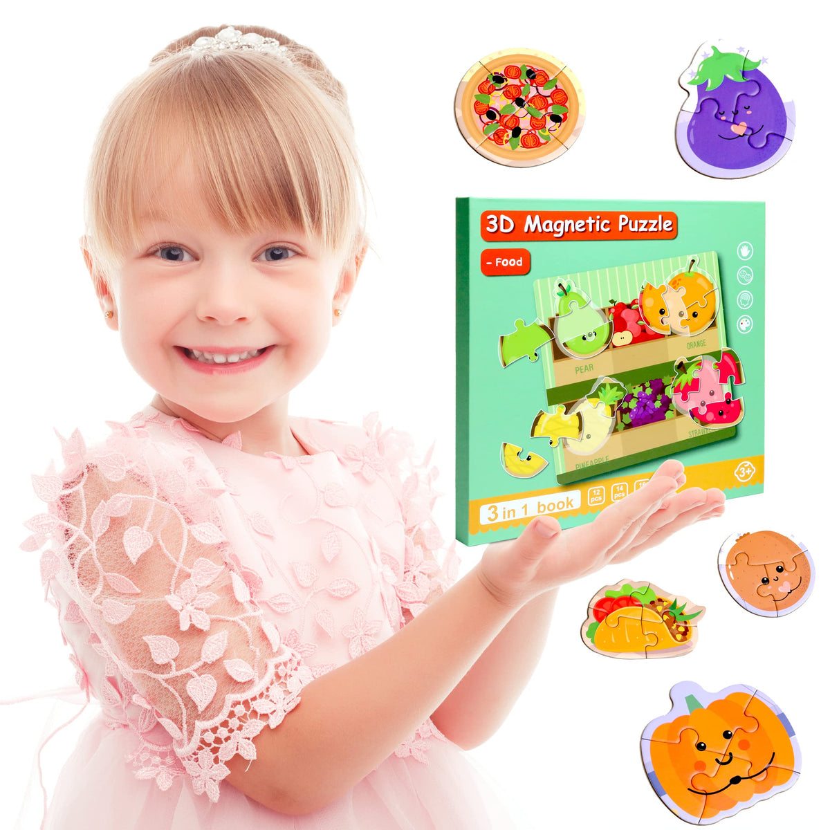 QimuMku Magnetic Puzzles for Toddlers | Travel-Friendly 6-Themes (Ages 1-5)