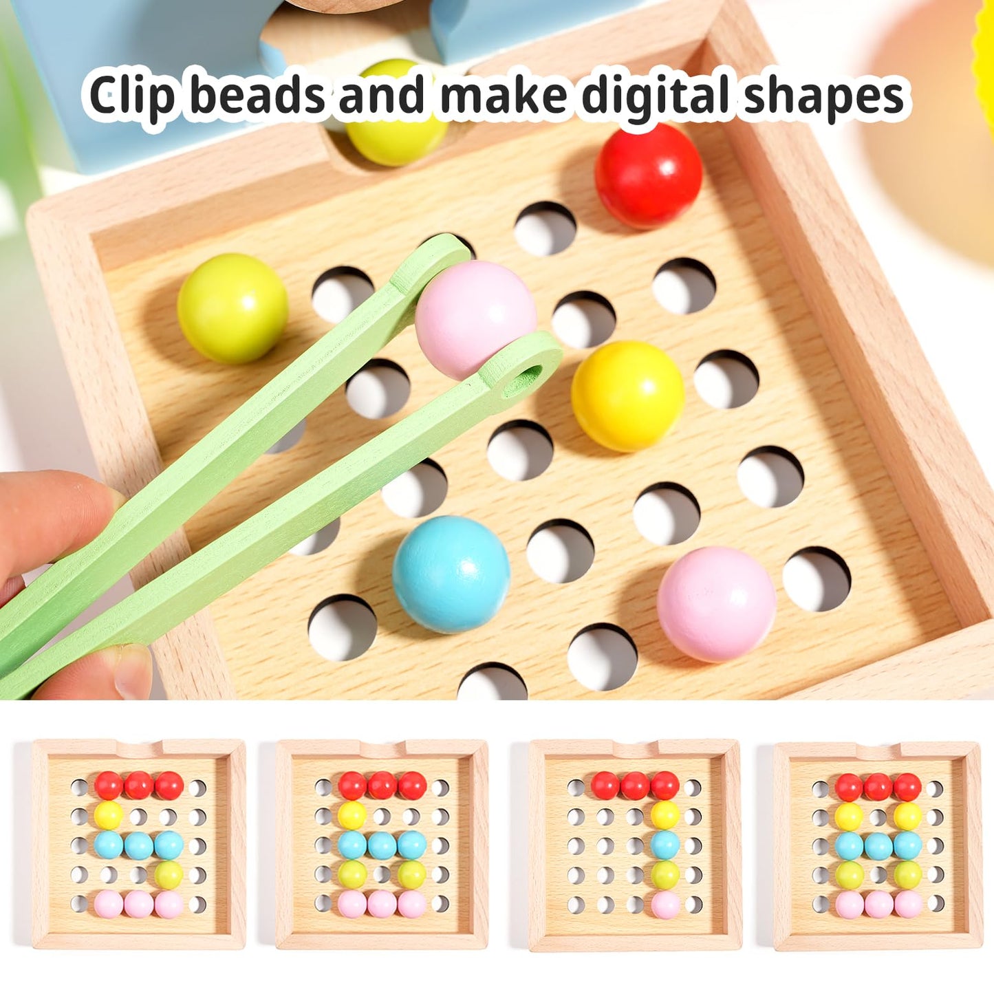 QimuMku 9.6-inch Wooden Gumball Machine – Montessori Counting Toy for Ages 3-8