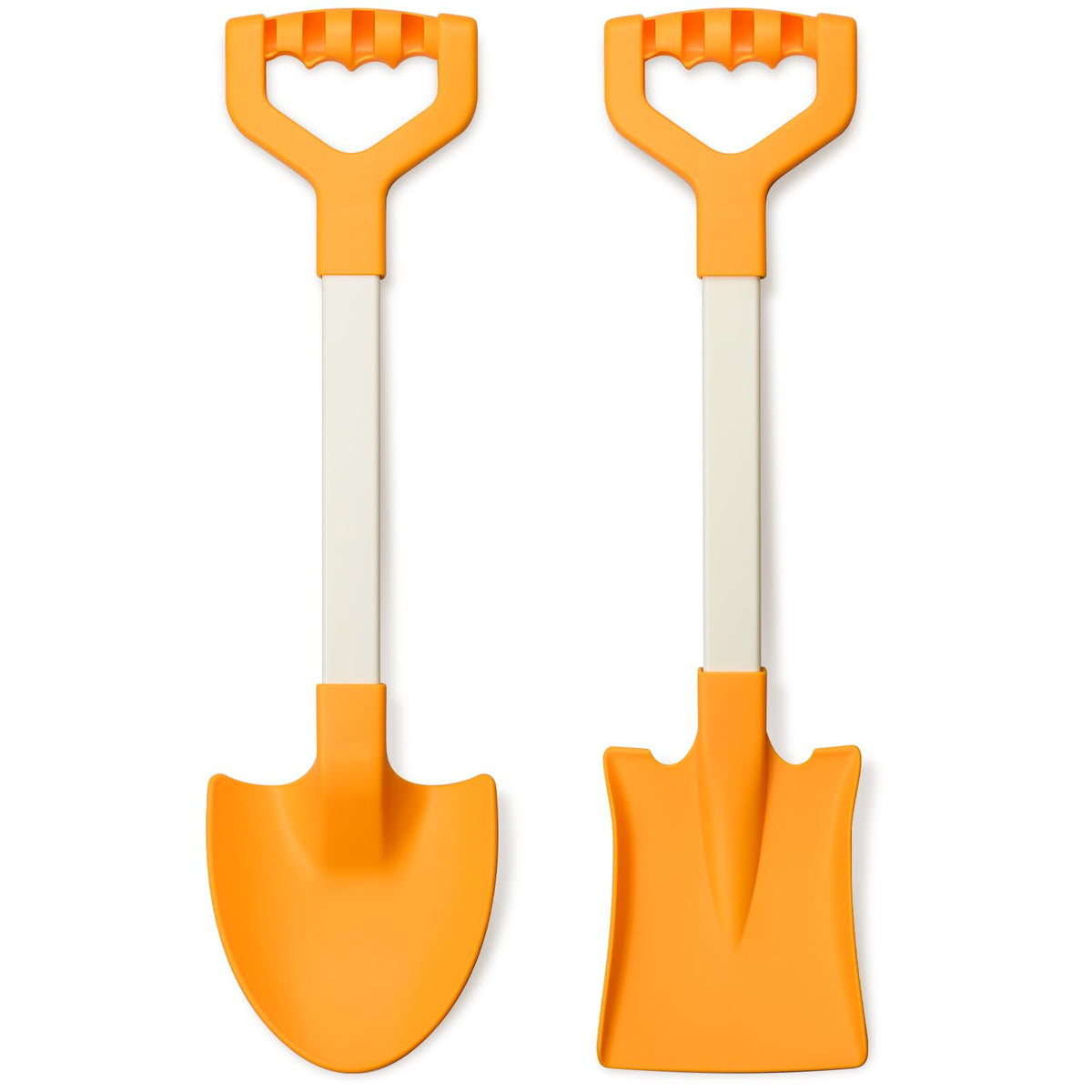 QINGLER 20-Inch Kids Beach Shovels | 2-Pack Orange, Durable BPA-Free Plastic