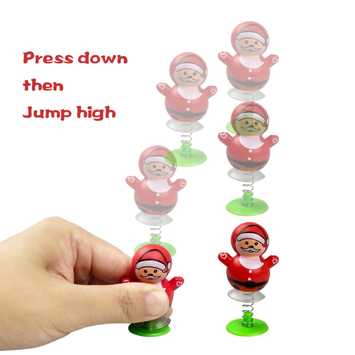 QINGQIU 24 PCS Christmas Jumping Popper Toys – Fun Stocking Stuffers