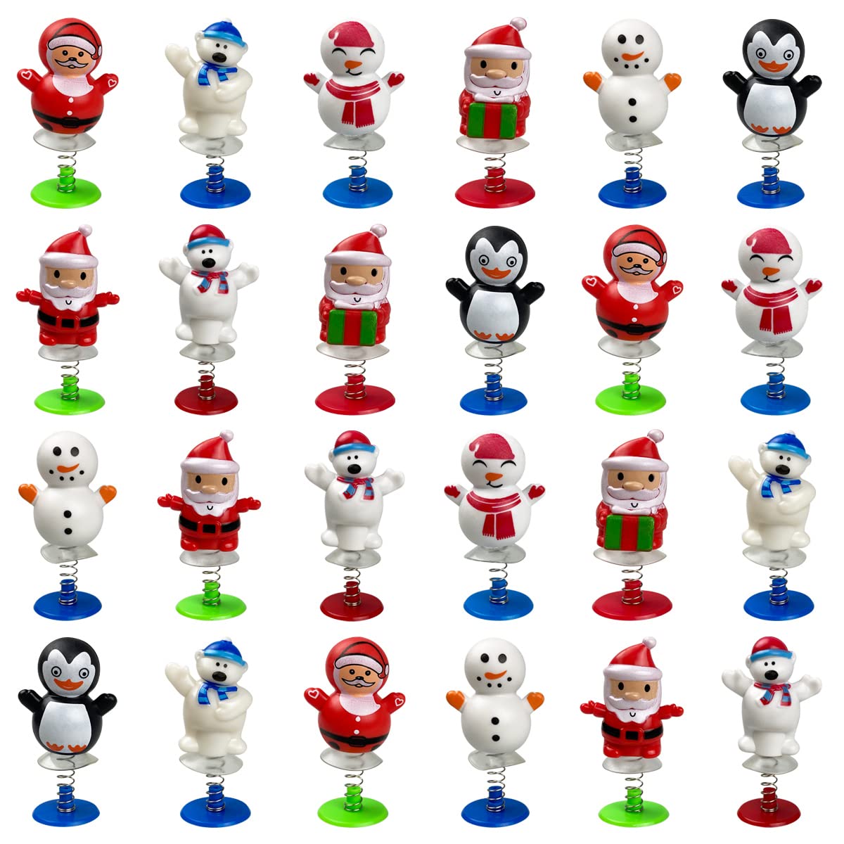 QINGQIU 24 PCS Christmas Jumping Popper Toys – Fun Stocking Stuffers