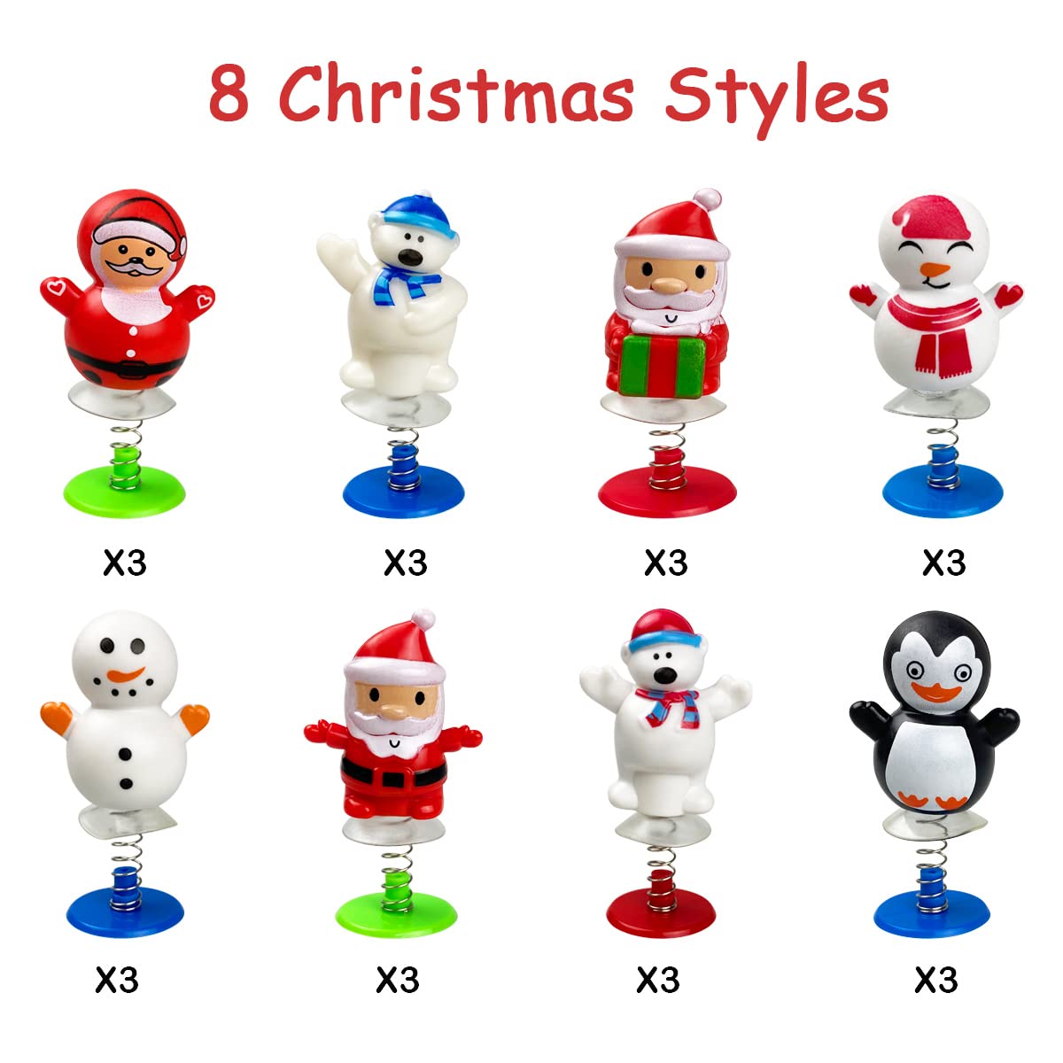 QINGQIU 24 PCS Christmas Jumping Popper Toys – Fun Stocking Stuffers