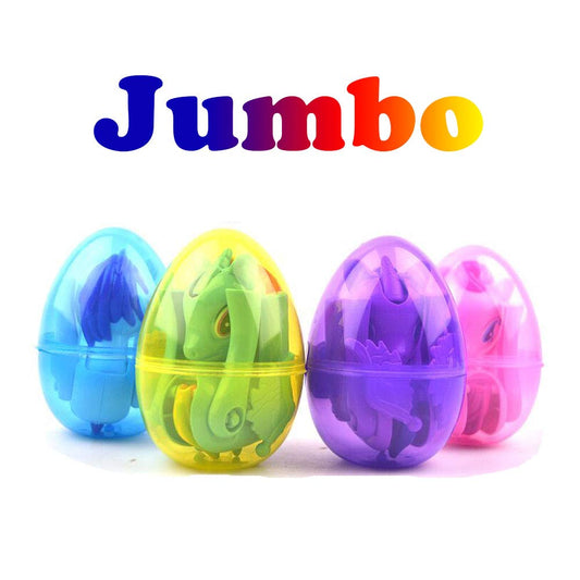 QINGQIU 4 Pack Jumbo Unicorn Deformation Eggs with Toys Inside – Easter Basket Stuffers & Party Favors