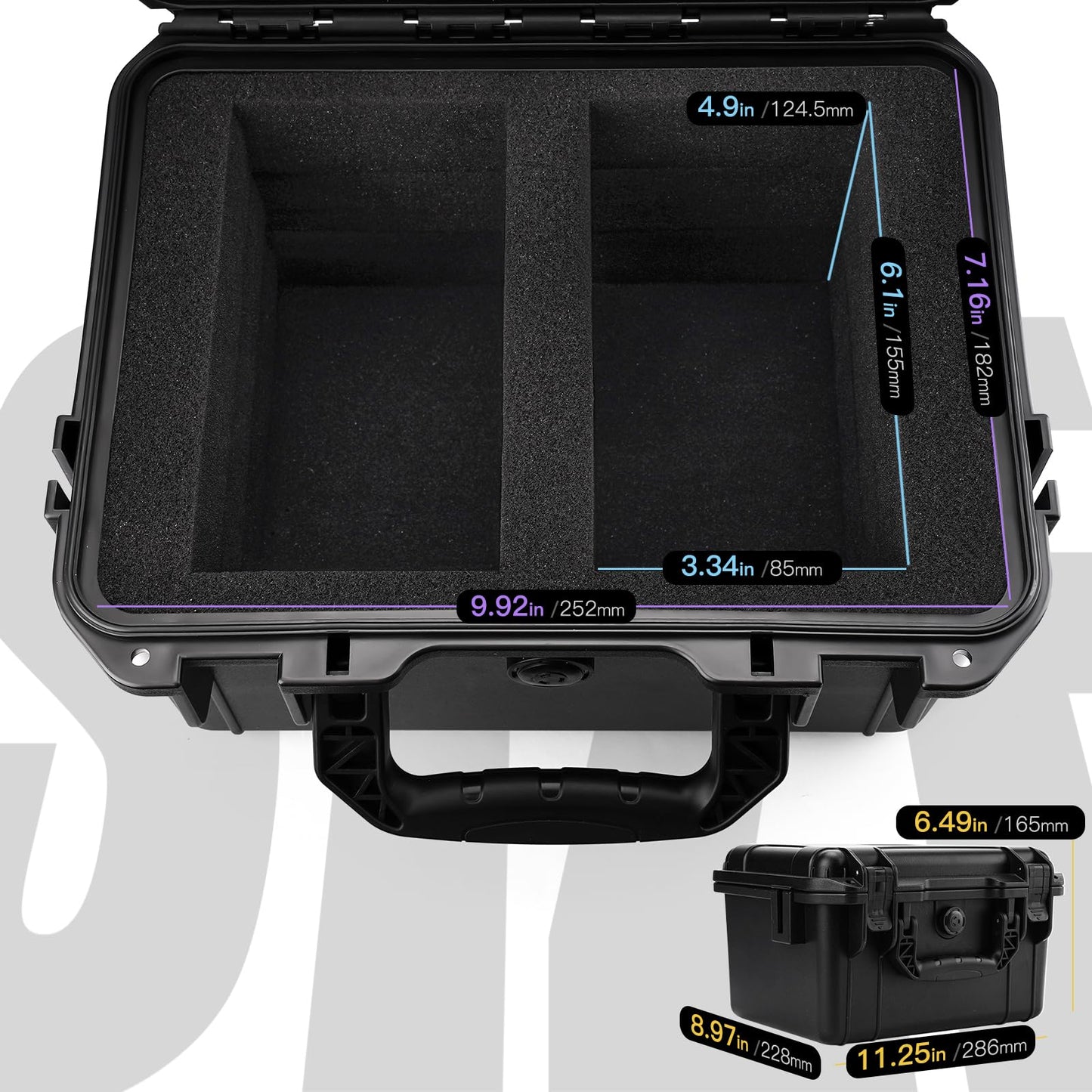QINGUANG Graded Card Storage Box | IP67 PSA Slab Case with 4 Foam Dividers