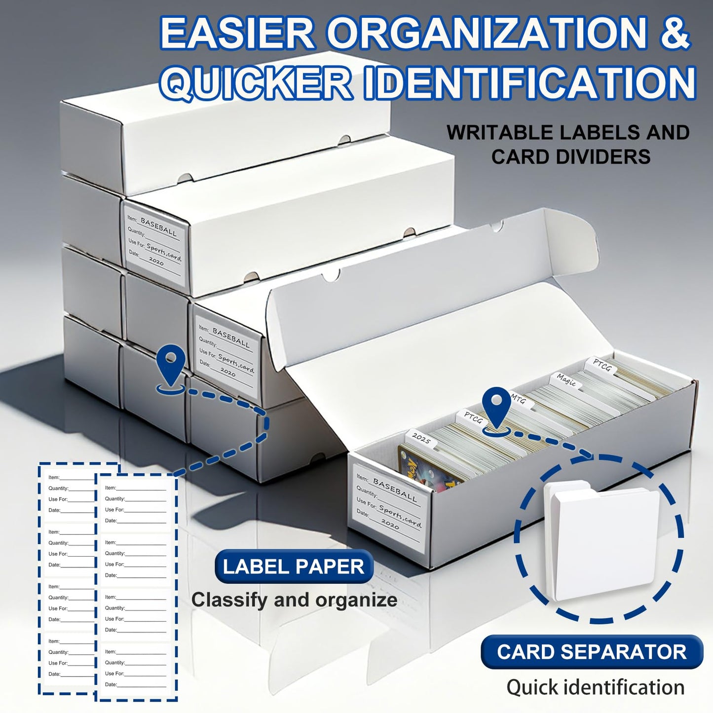 QINGUANG Trading Card Storage Box – 10 Pack, 1100 Cards, Dividers