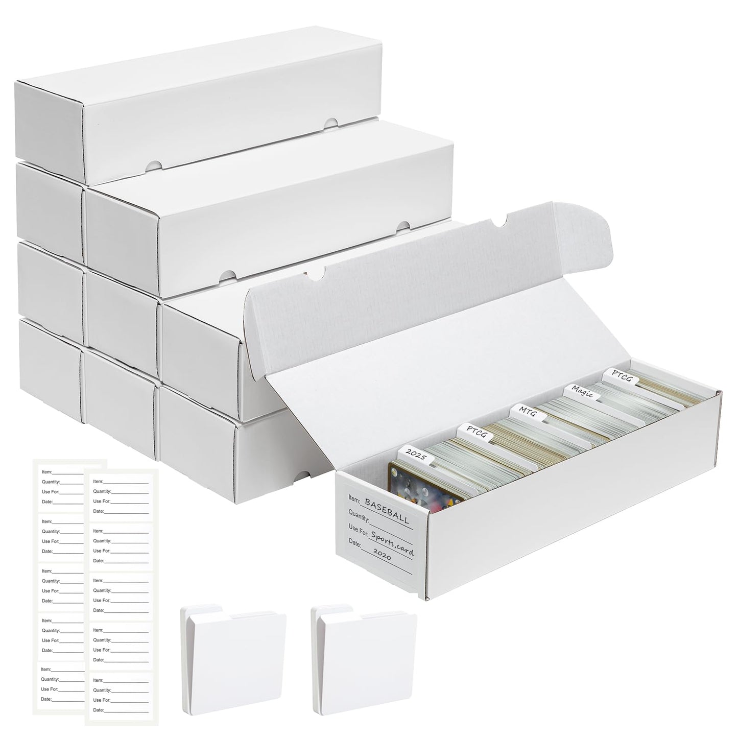 QINGUANG Trading Card Storage Box – 10 Pack, 1100 Cards, Dividers