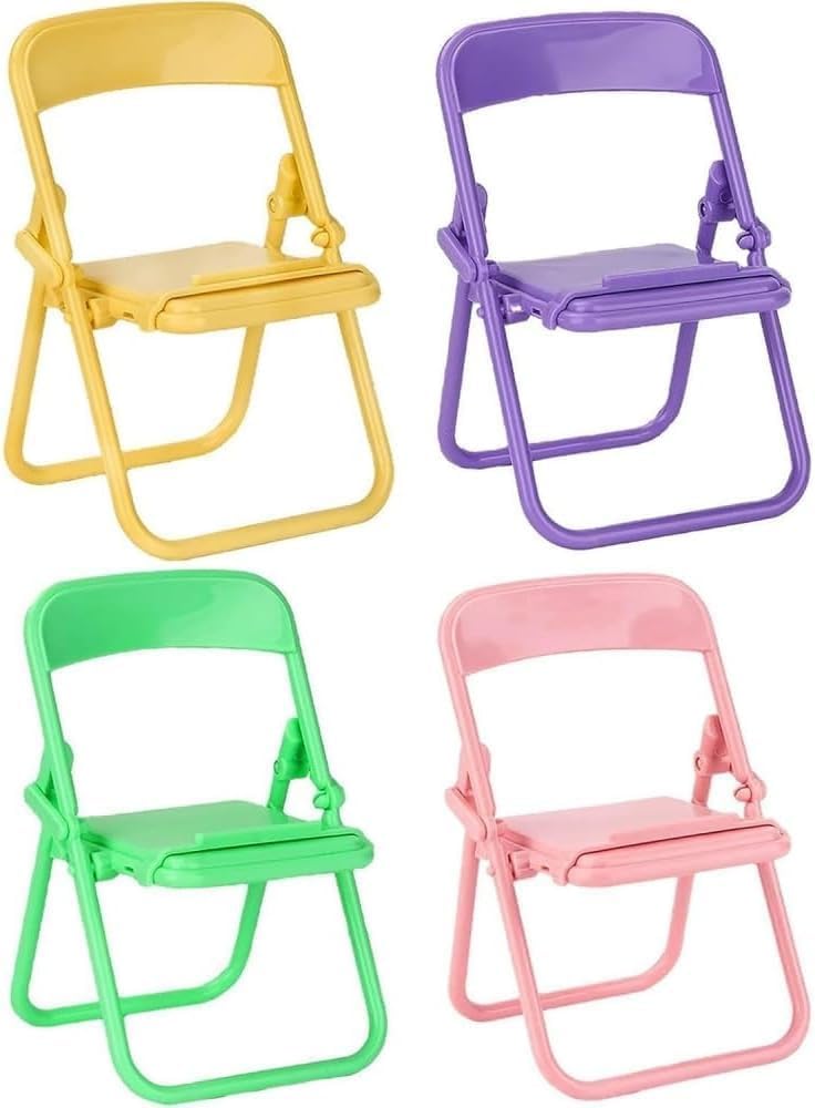 Qintreesify 5Pcs Multicolor Folding Chairs for 1:12 Dollhouse – Miniature Set