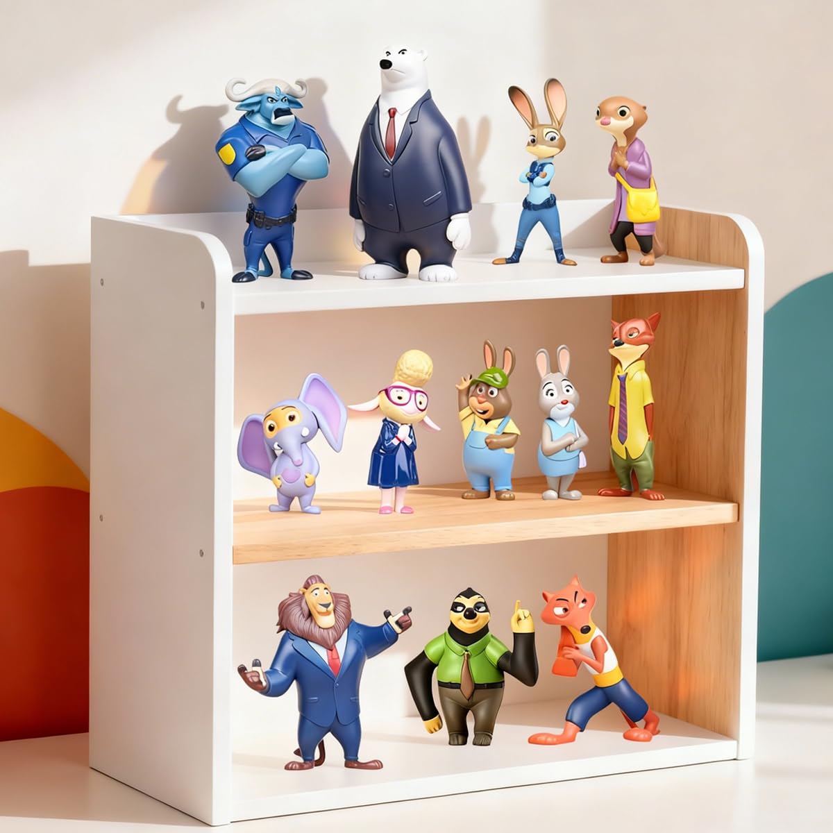 QIOJIRMU 12 Pcs Cartoon Animal Figures Set – City Adventure Mini Action Figures