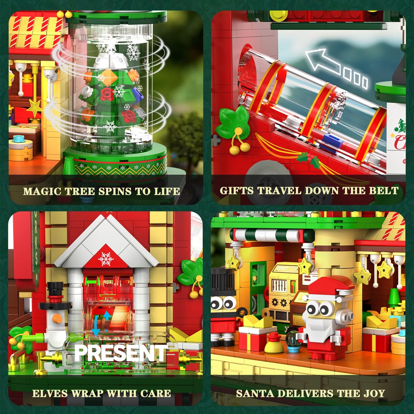 QiqoPoyee Christmas Factory Building Blocks Set 2775PCS – Light-Up DIY Holiday Village Kit (2025)