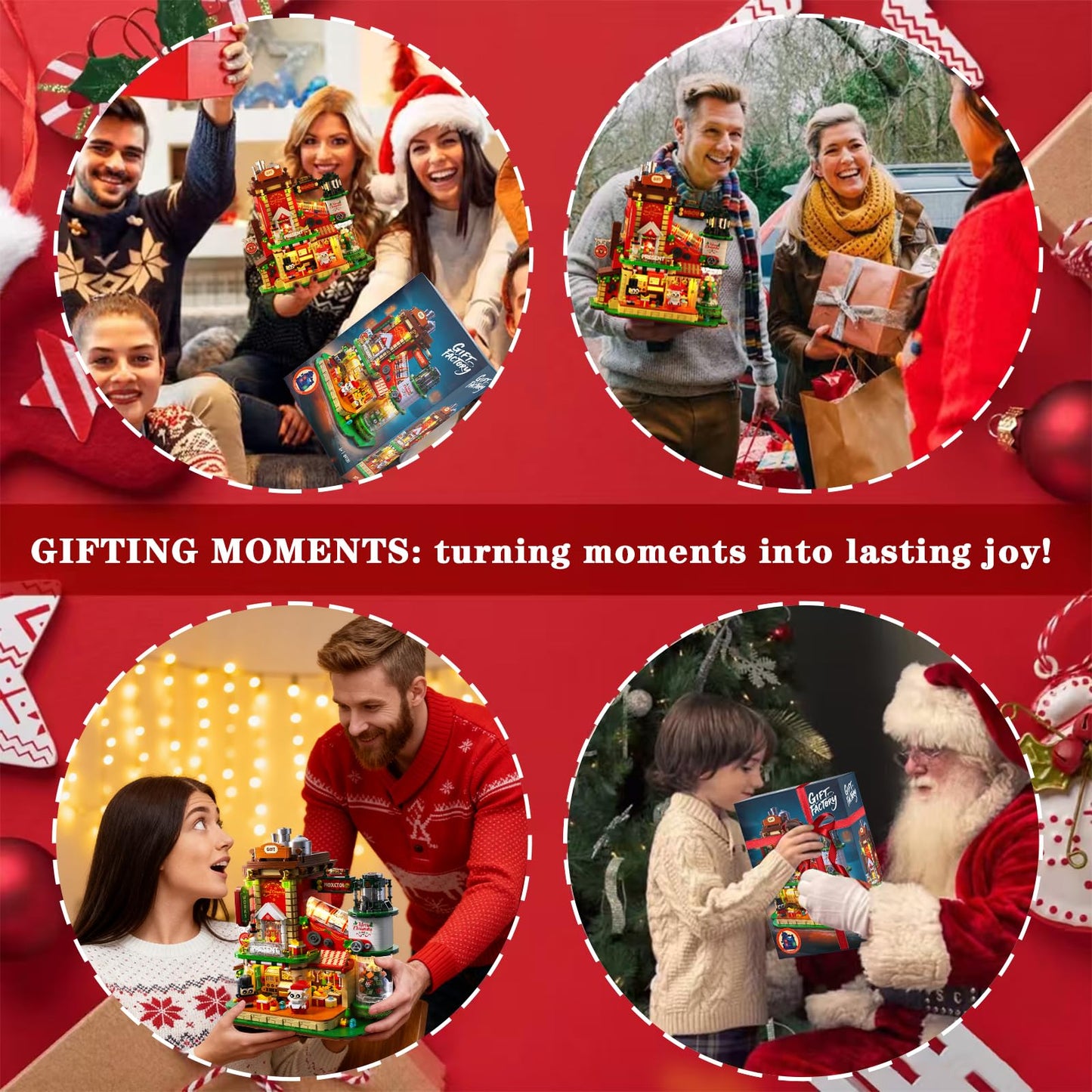 QiqoPoyee Christmas Factory Building Blocks Set 2775PCS – Light-Up DIY Holiday Village Kit (2025)