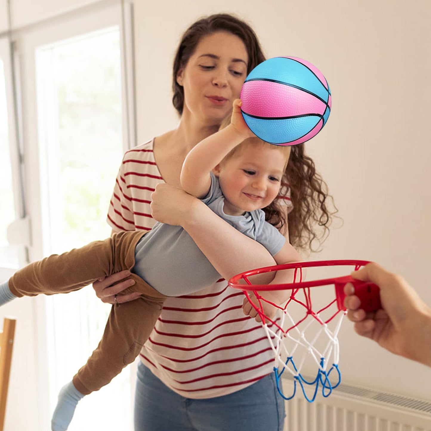 Qirptey 4-Pack Mini Basketballs 7in with Pump – Kids Indoor & Outdoor Playset