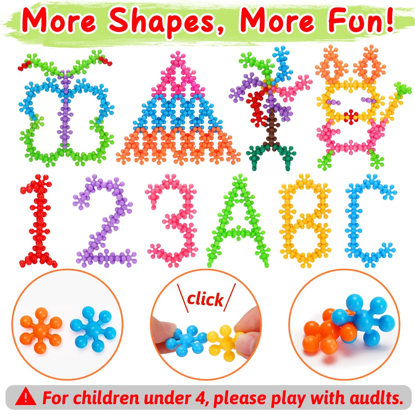 Qirptey 300-Piece STEM Building Blocks for Kids 3-8 | Interlocking Discs Set