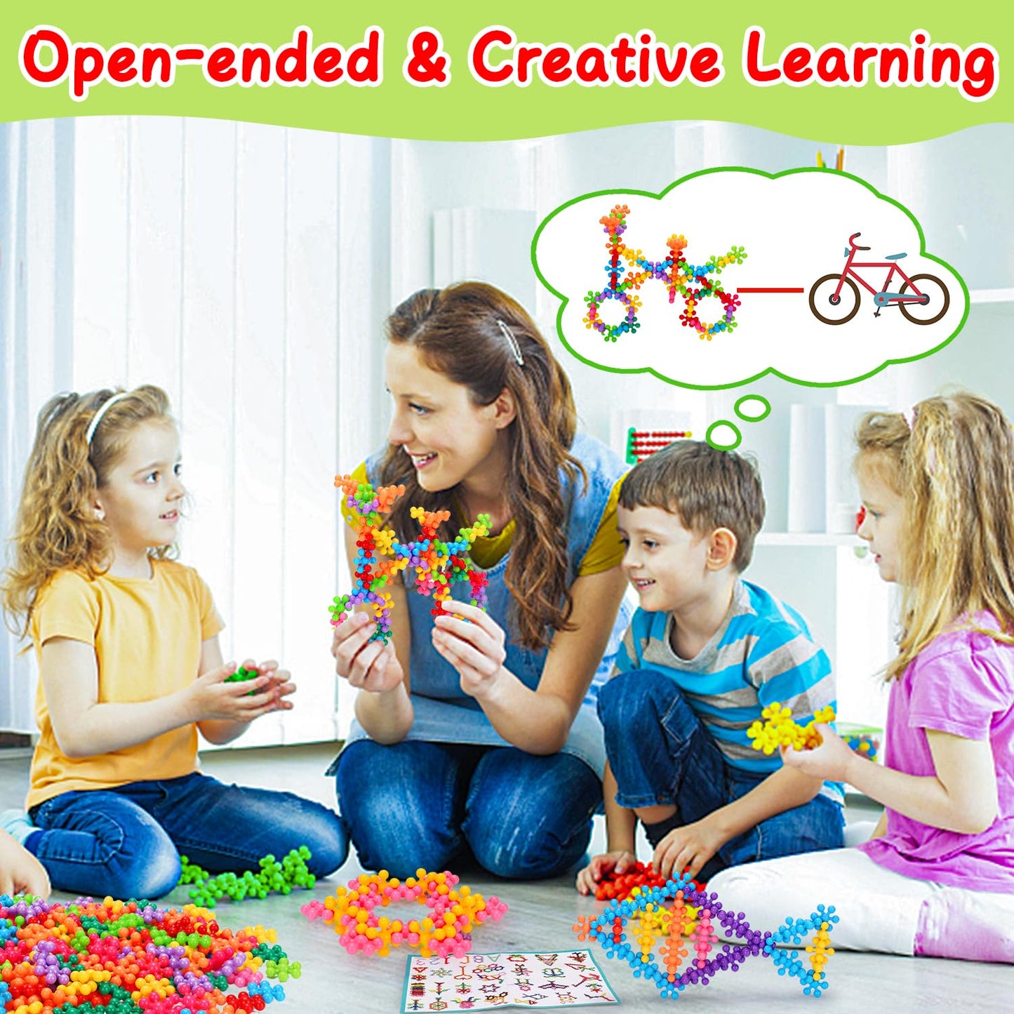 Qirptey 300-Piece STEM Building Blocks for Kids 3-8 | Interlocking Discs Set