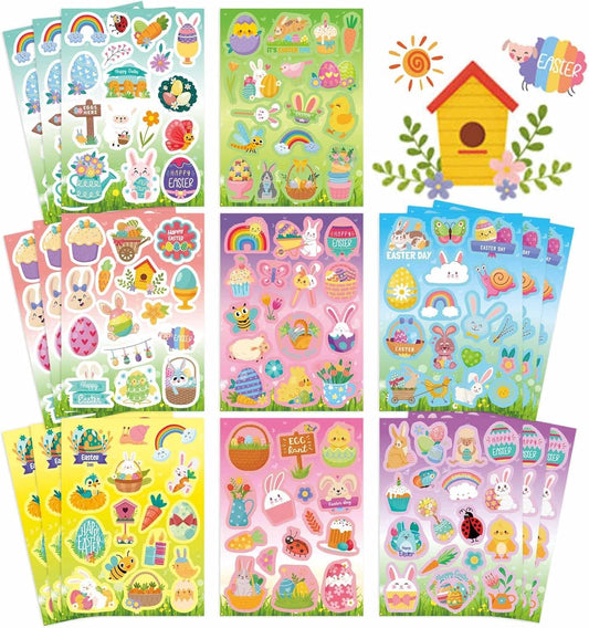 QIRUIMI Easter Stickers – 378Pcs Waterproof Vinyl for Water Bottles, Laptops, Skateboards