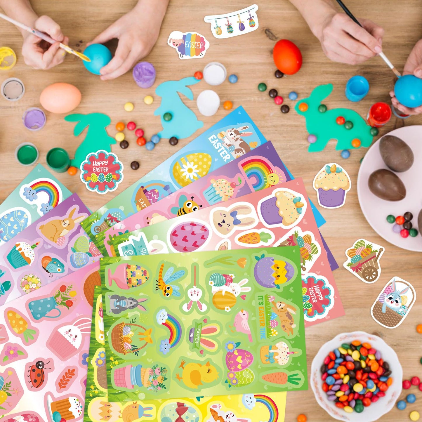 QIRUIMI Easter Stickers – 378Pcs Waterproof Vinyl for Water Bottles, Laptops, Skateboards