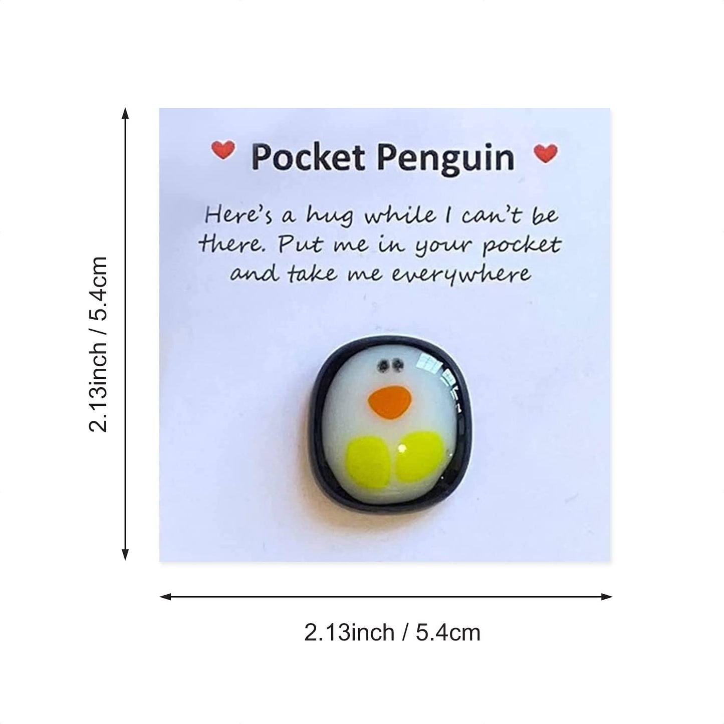 Qitiieli Pocket Penguin Hug — Mini Resin Penguin Gift with Encouragement Card