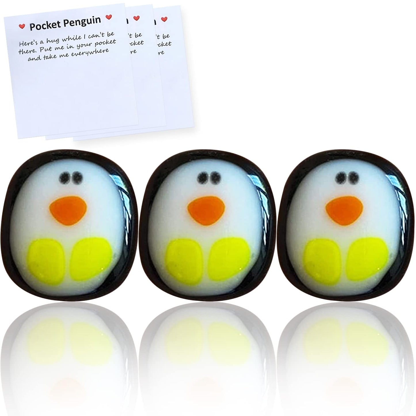 Qitiieli Pocket Penguin Hug — Mini Resin Penguin Gift with Encouragement Card