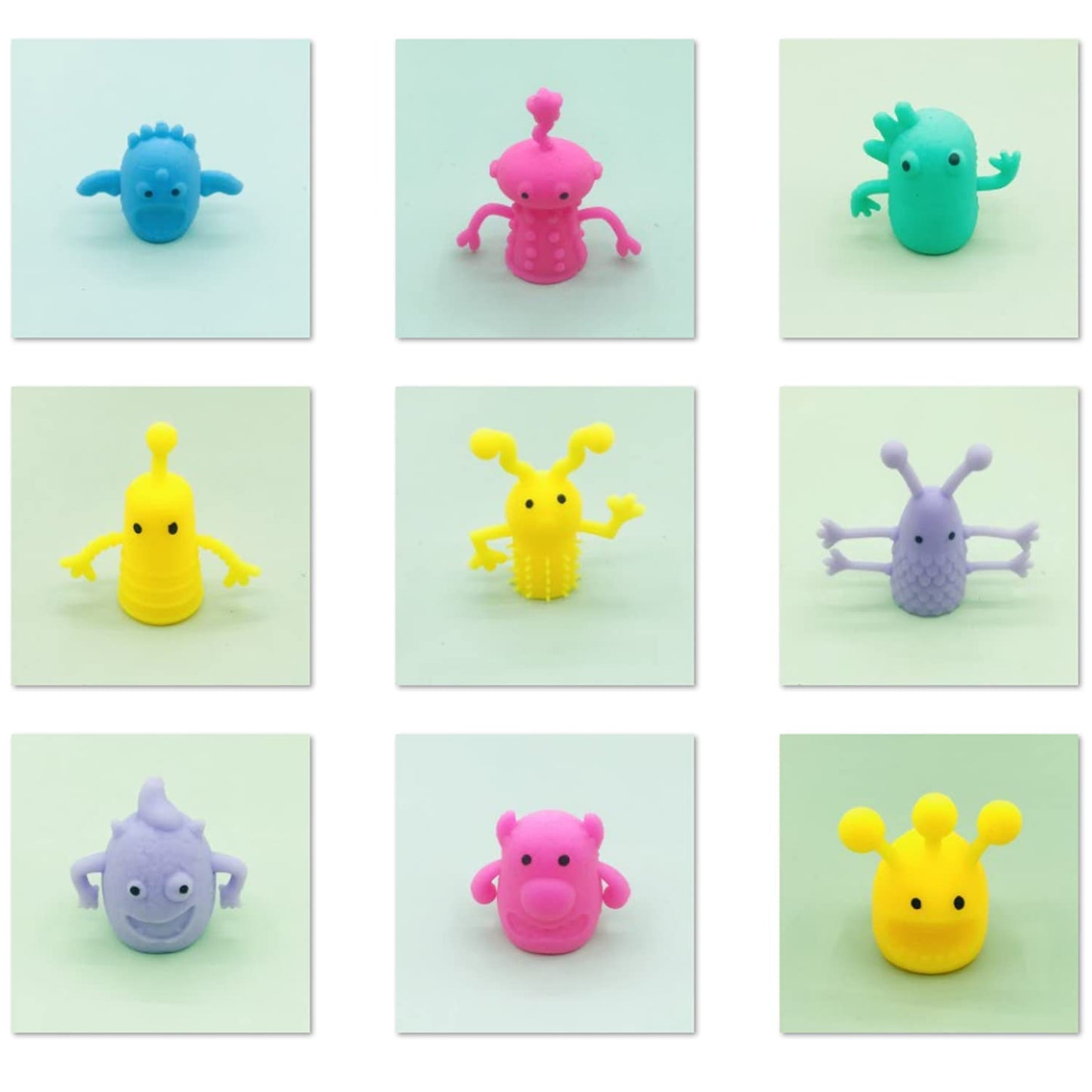 Qiuttnqn 20Pcs Cute Monster Finger Puppets – Soft Fidget Toys for Storytelling & Play