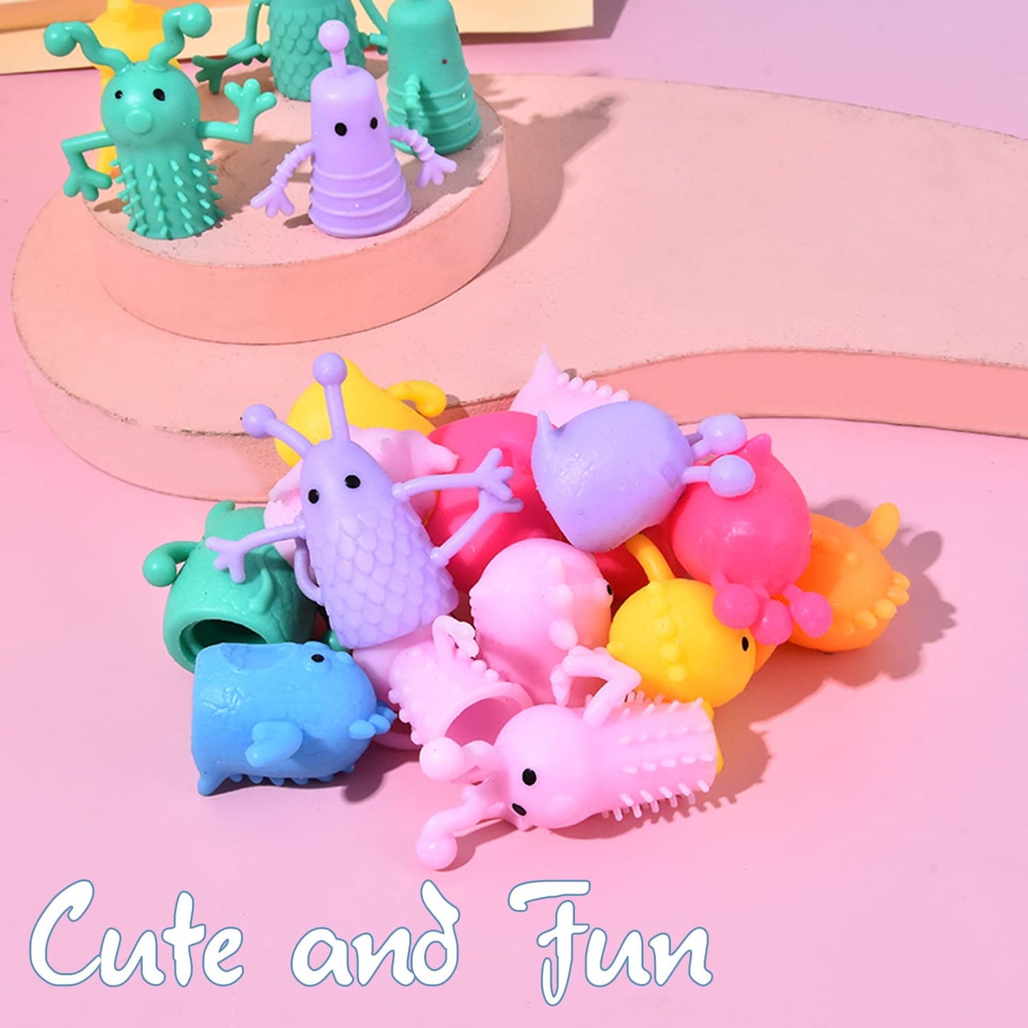 Qiuttnqn 20Pcs Cute Monster Finger Puppets – Soft Fidget Toys for Storytelling & Play