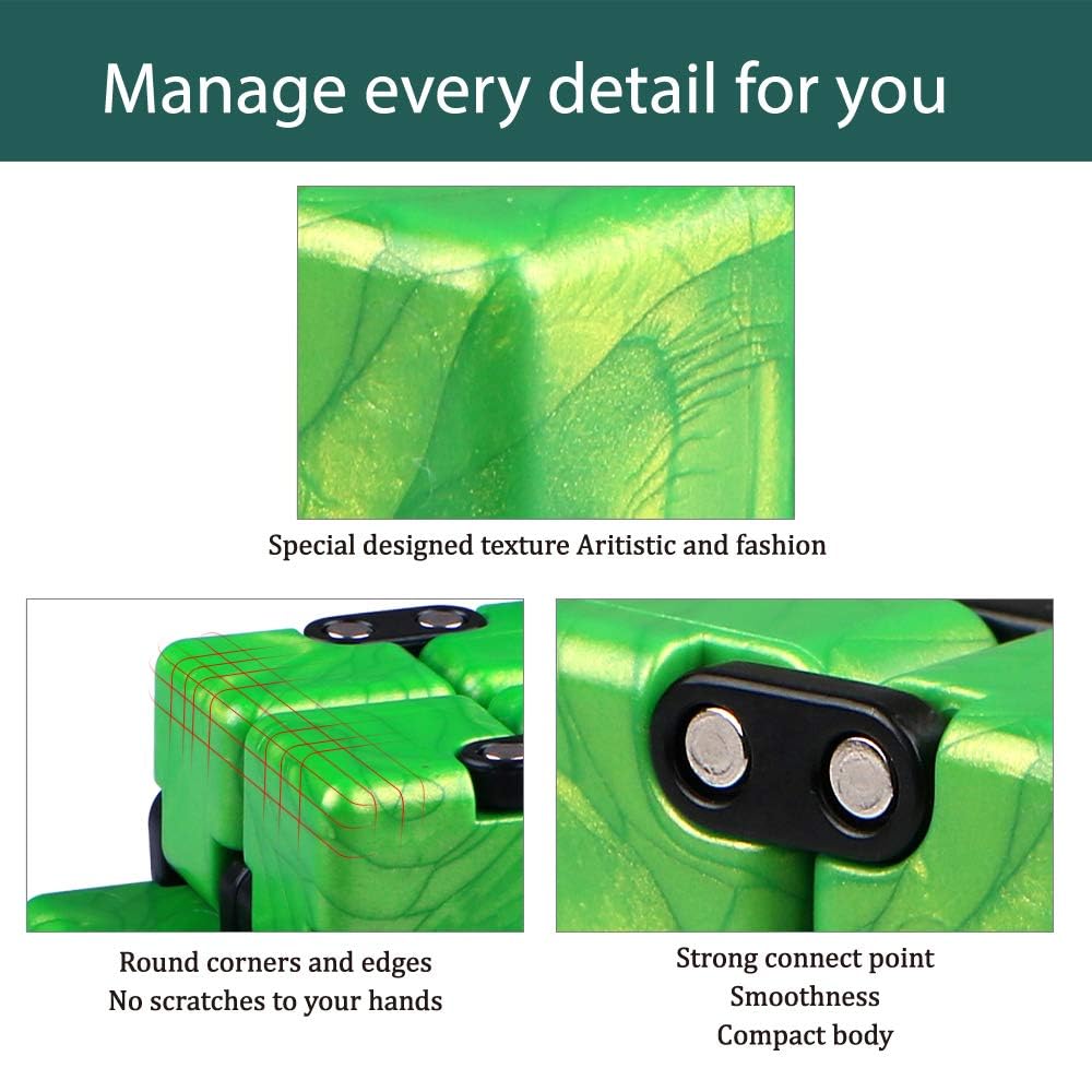 QIYI Little Golden Elephant Upgraded Infinity Cube Fidget Toy – Emerald Green