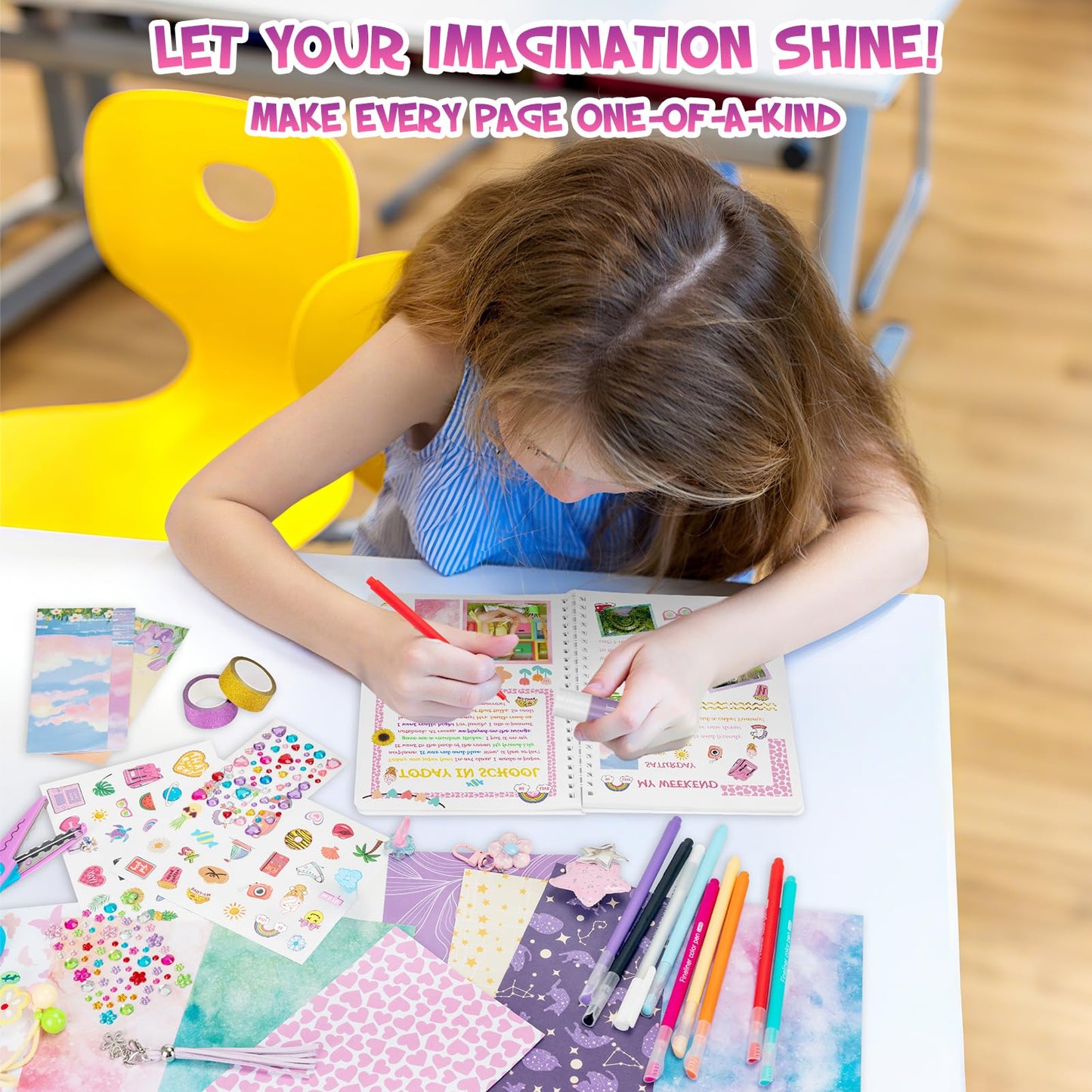 QIYVLOS 2 Pack DIY Journal Kit for Girls – Creative Journaling Set for Ages 8-13