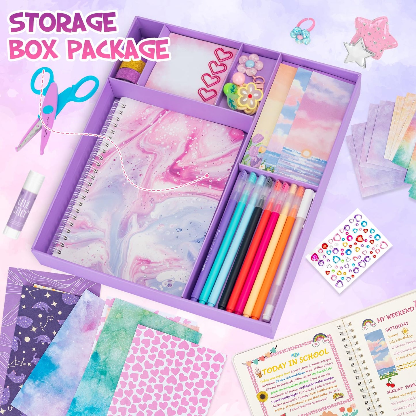 QIYVLOS 2 Pack DIY Journal Kit for Girls – Creative Journaling Set for Ages 8-13