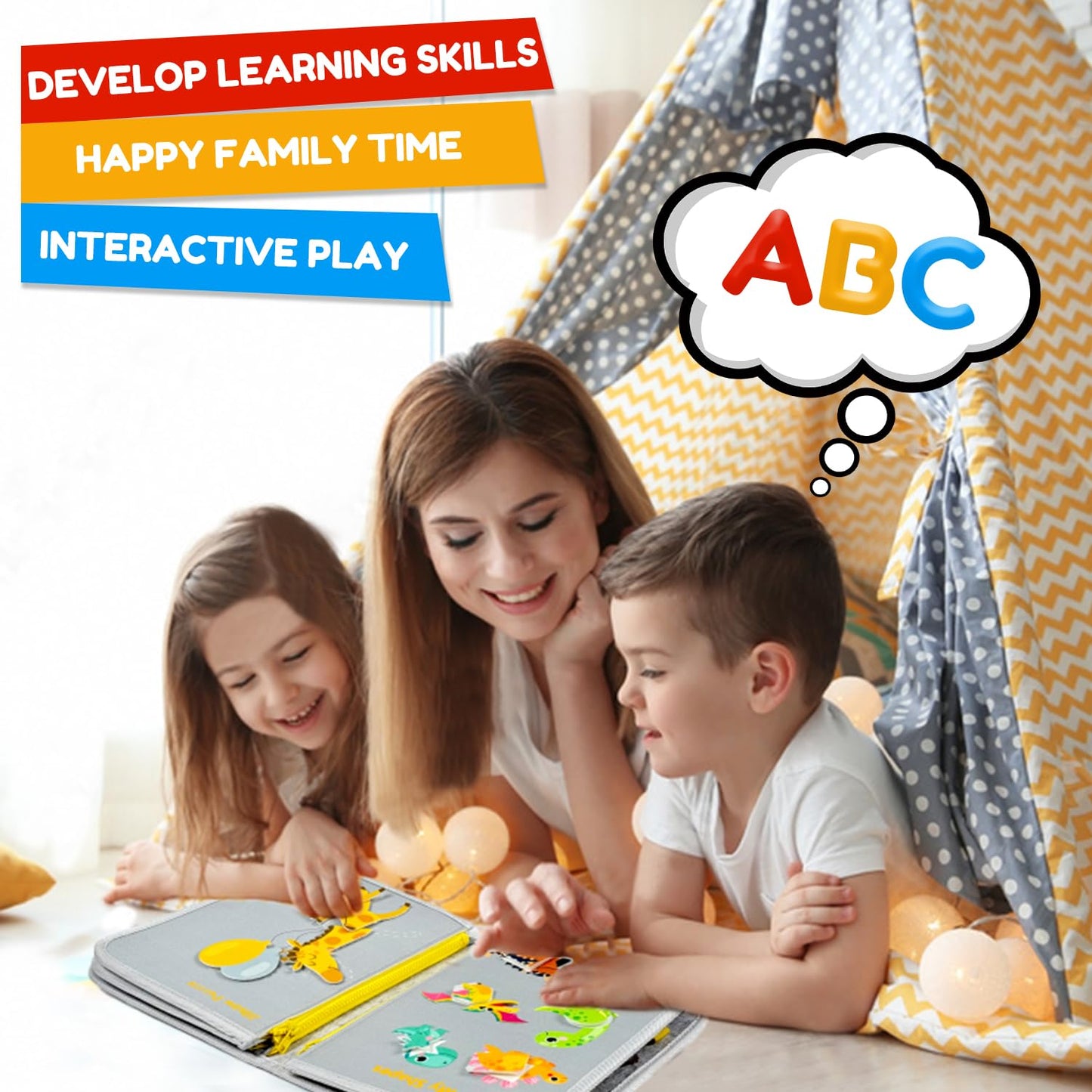 Qizfun Busy Board Montessori Toy for Toddlers – Educational Sensory Learning & Fine Motor Skills