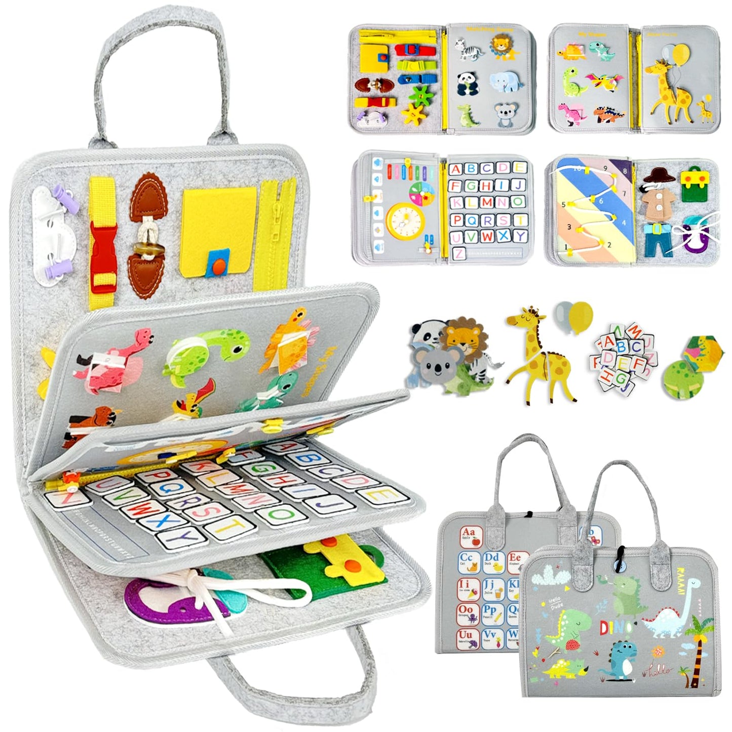 Qizfun Busy Board Montessori Toy for Toddlers – Educational Sensory Learning & Fine Motor Skills