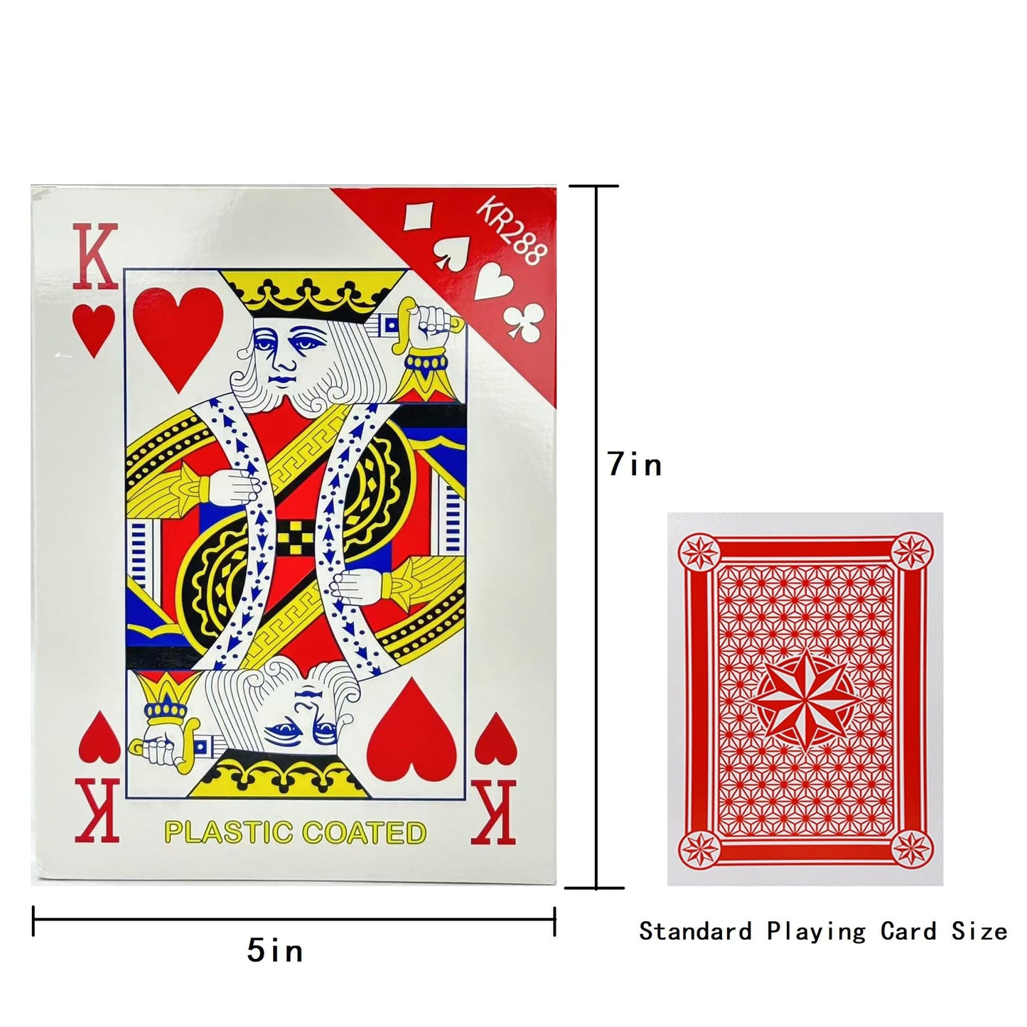 QkonkgnS 5x7 Inch Giant Playing Cards – Oversized Deck for Games & Parties