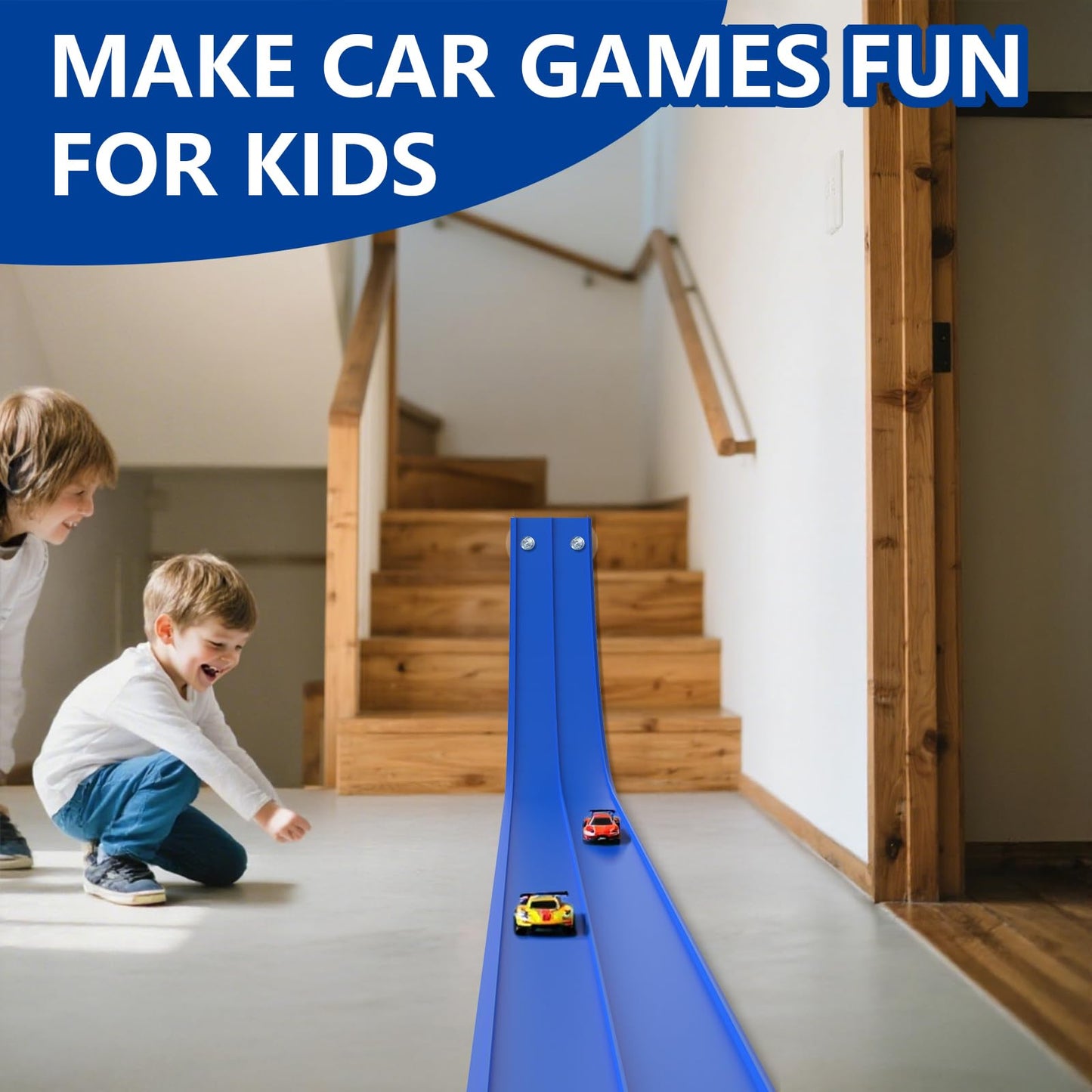 QLANGGO Flexible Race Track Toys – 15ft DIY Ramp Track for 1:64 Cars