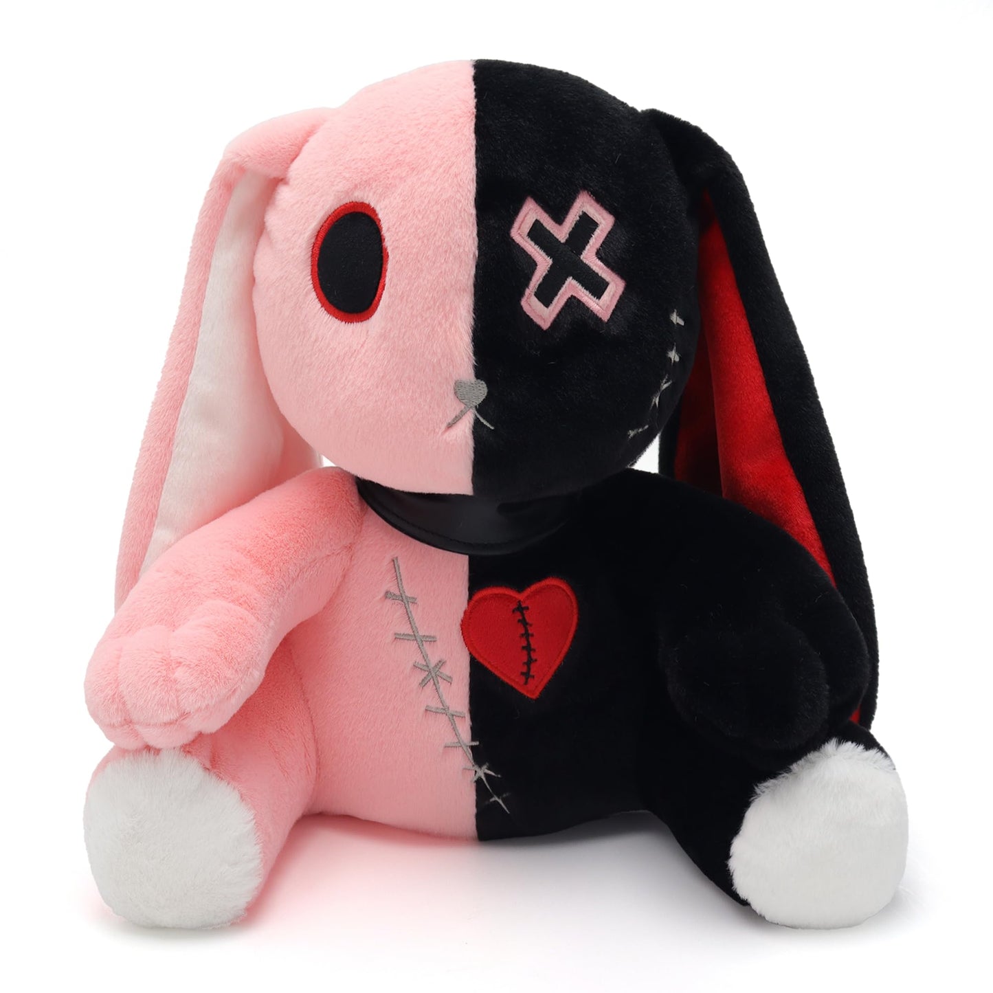 Qleewei Goth Bunny Plush – Spooky Cute Horror Rabbit Stuffed Animal (25cm & 30cm)