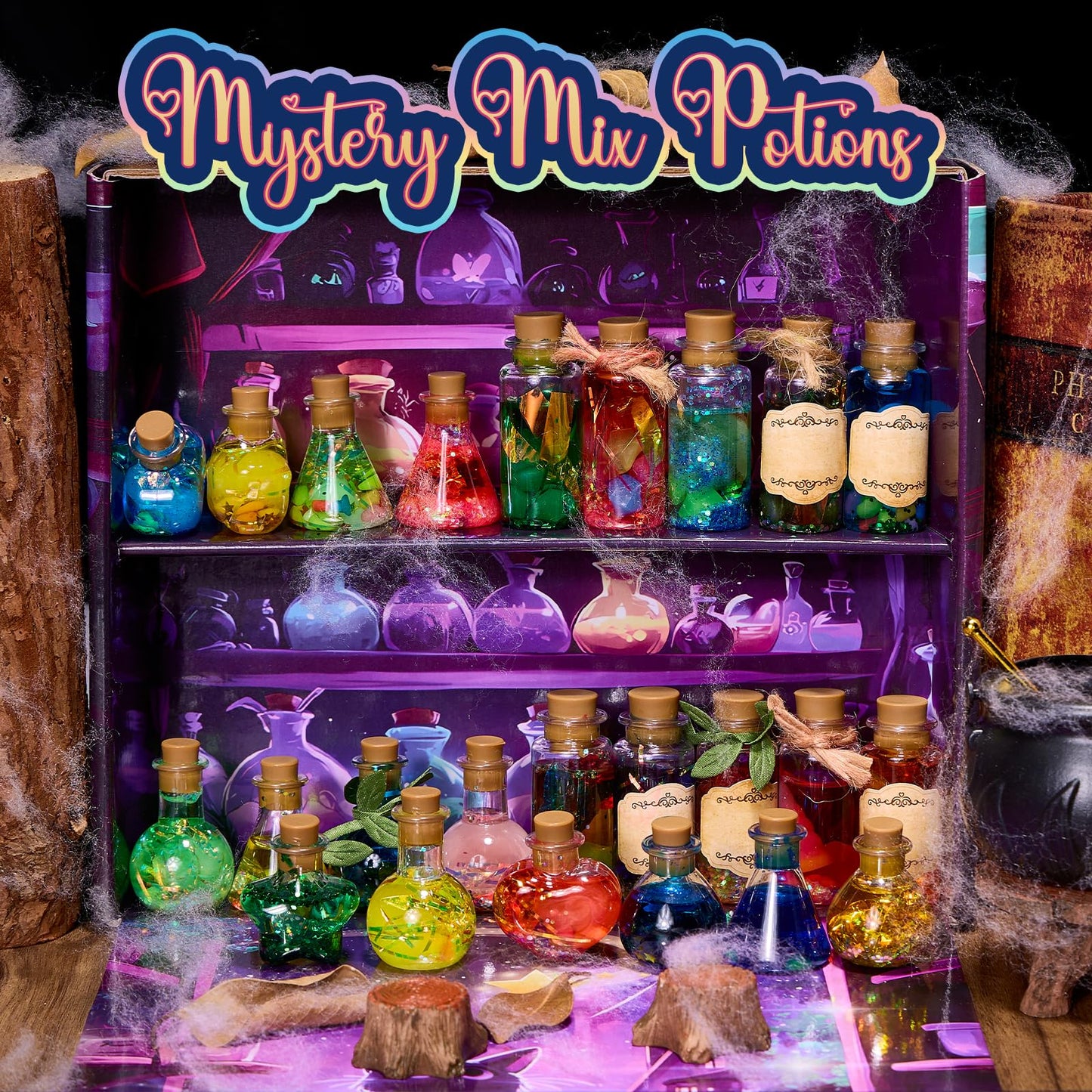 QLRR Mystery Mix Potion Craft Kits — 24-Bottle Creative Set for Kids 6-12+