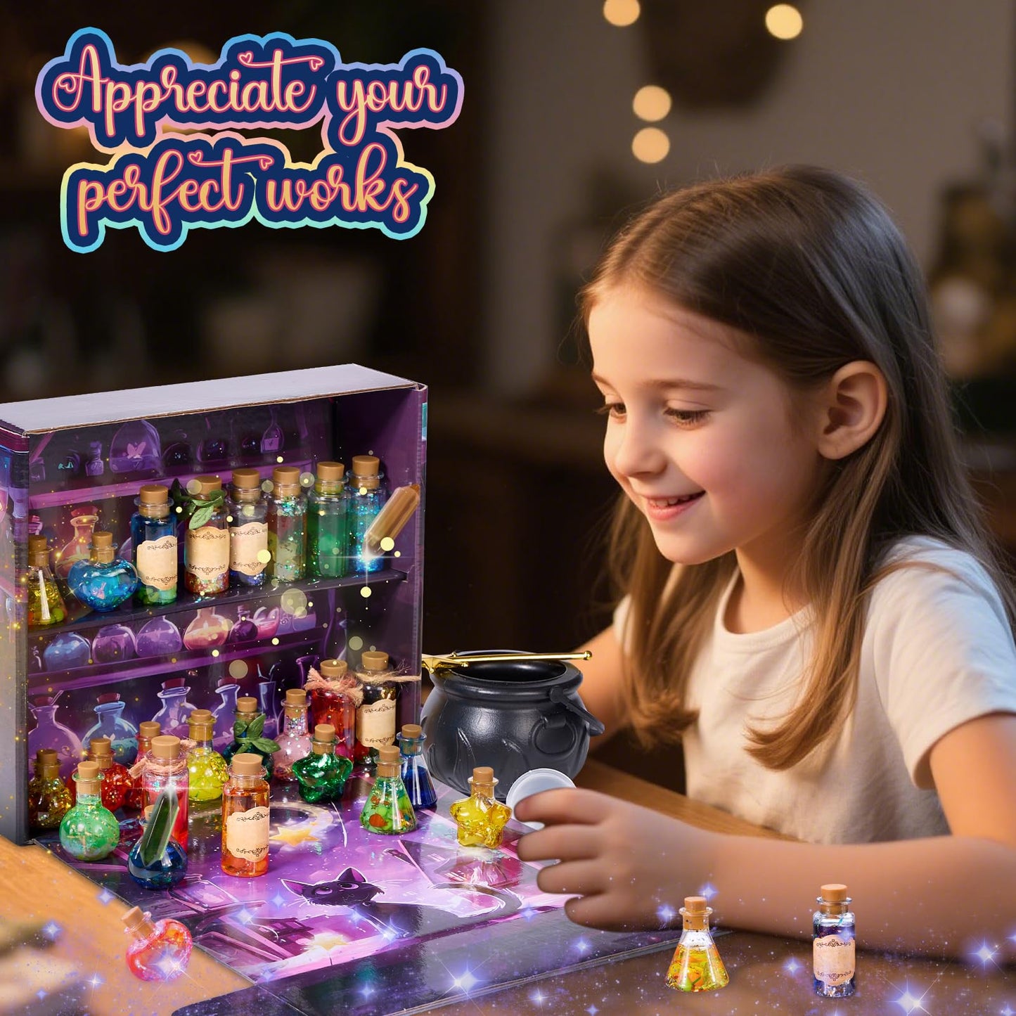 QLRR Mystery Mix Potion Craft Kits — 24-Bottle Creative Set for Kids 6-12+
