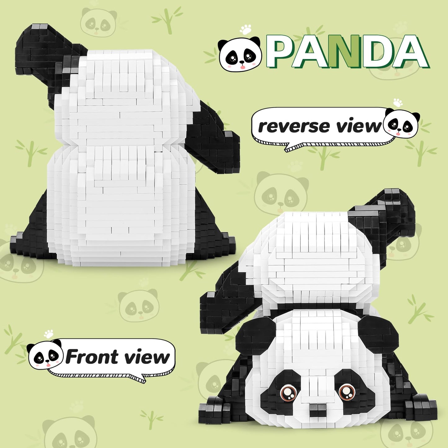 QLT QIAOLETONG Panda Mini Building Blocks Set — 1325 PCS Micro Bricks for Teens & Adults