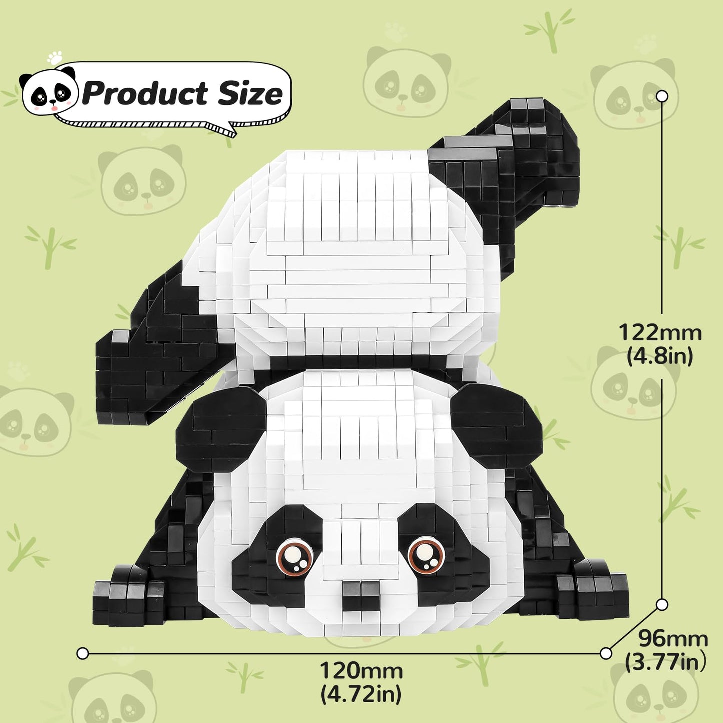 QLT QIAOLETONG Panda Mini Building Blocks Set — 1325 PCS Micro Bricks for Teens & Adults