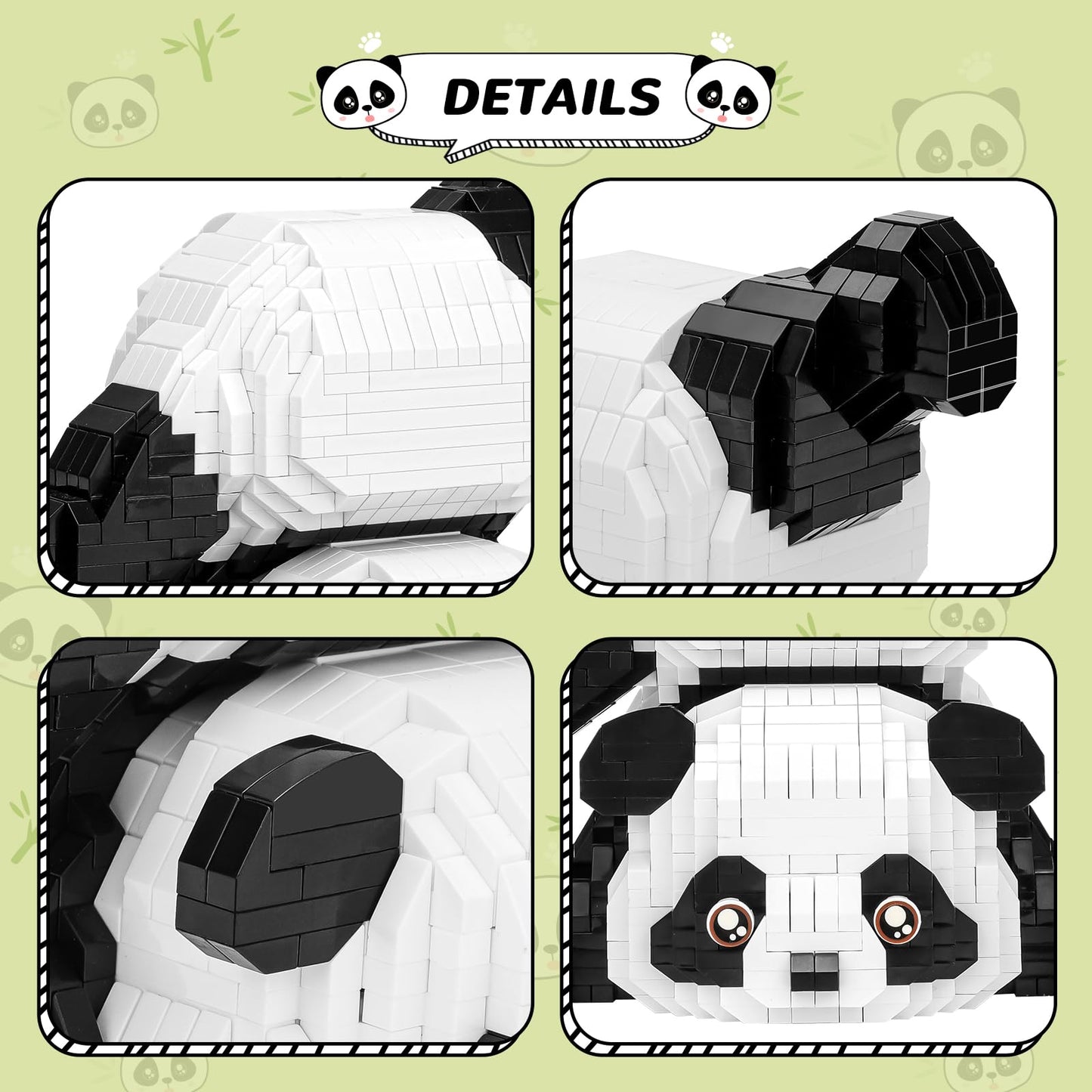 QLT QIAOLETONG Panda Mini Building Blocks Set — 1325 PCS Micro Bricks for Teens & Adults