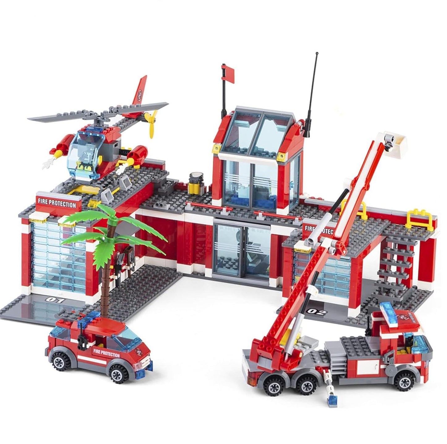 QLT QIAOLETONG City Fire Station Building Kit – 774 Pcs STEM Toys for Boys 6-10