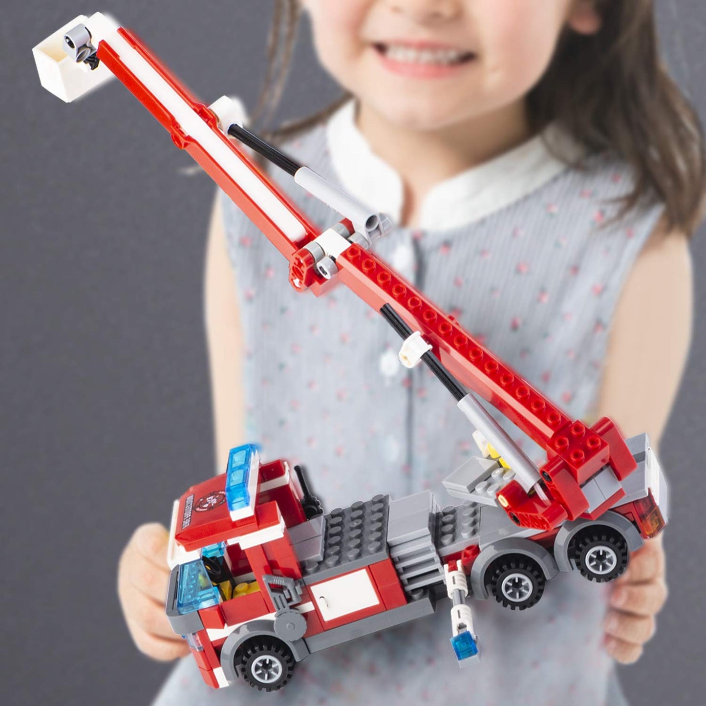 QLT QIAOLETONG City Fire Station Building Kit – 774 Pcs STEM Toys for Boys 6-10
