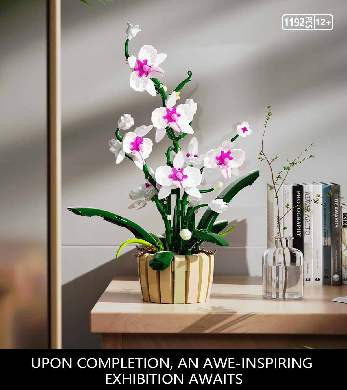 QLT QIAOLETONG Icons Orchid Flowers Building Set – Exquisite Orchid Bonsai for Adults (1192 pcs)