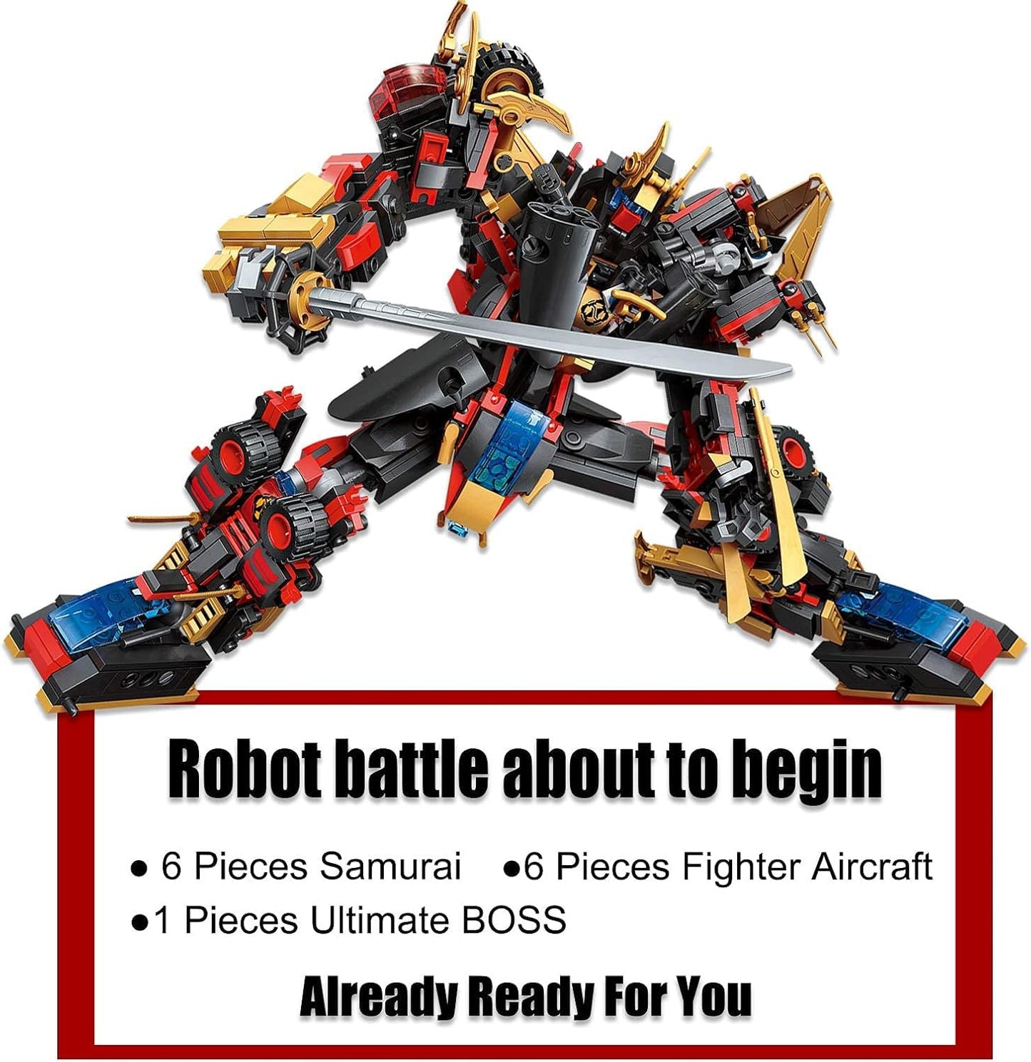 QLT QIAOLETONG 12-in-1 Transforming Mecha Robot Building Set – 542 Pieces, Lego-Compatible