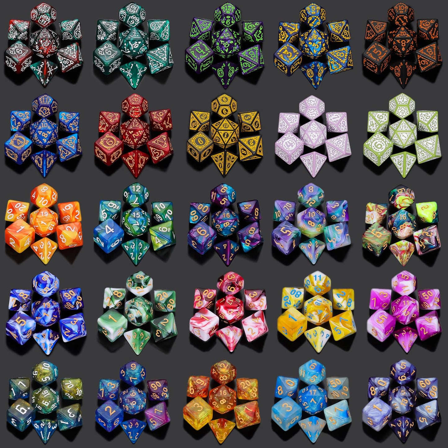 QMAY Mystery Dice Box – 48 Pcs DND Dice Set with 6 Surprise Boxes