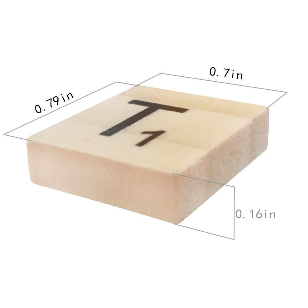 QMET 500 Wood Letter Tiles – 500 Scrabble Tiles for Crafts