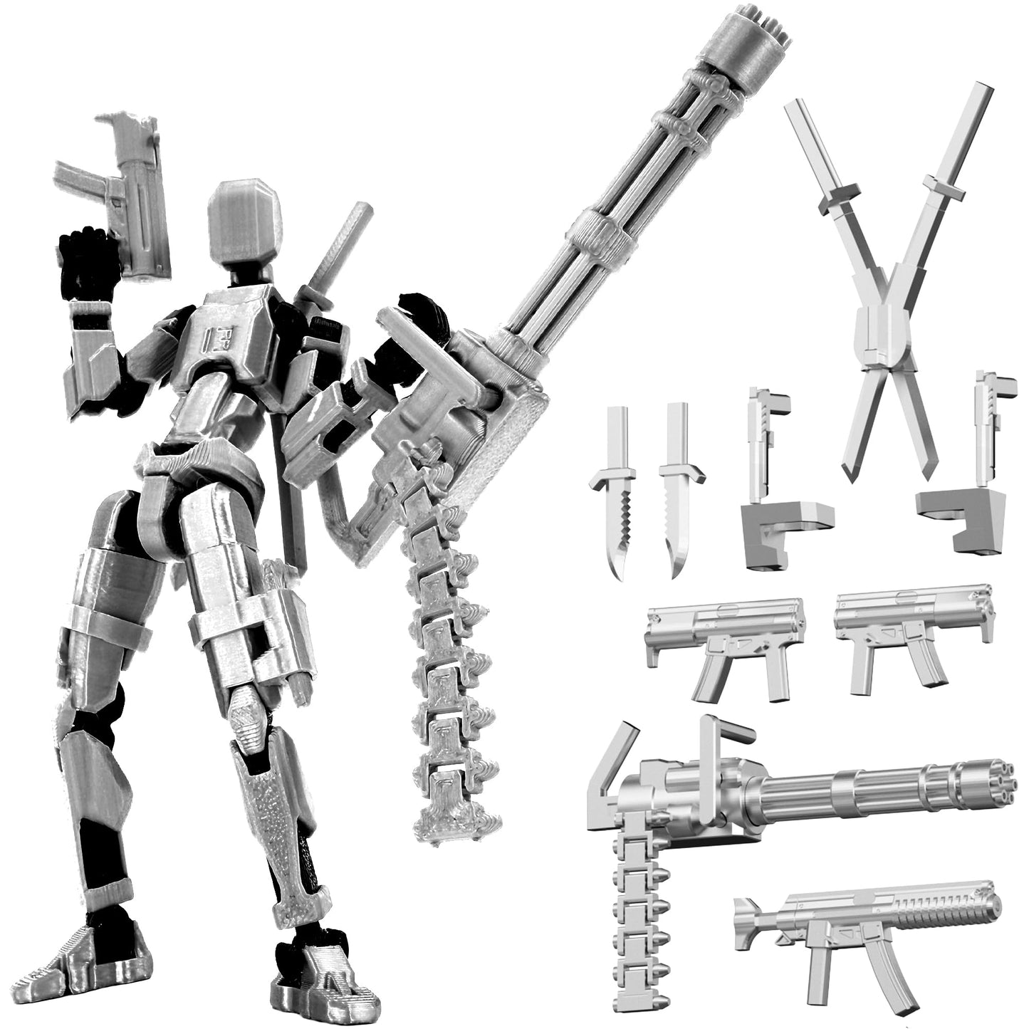 Qoopower Gatling T13 Titan 13 Action Figure Set – Assembled Robotic Figure