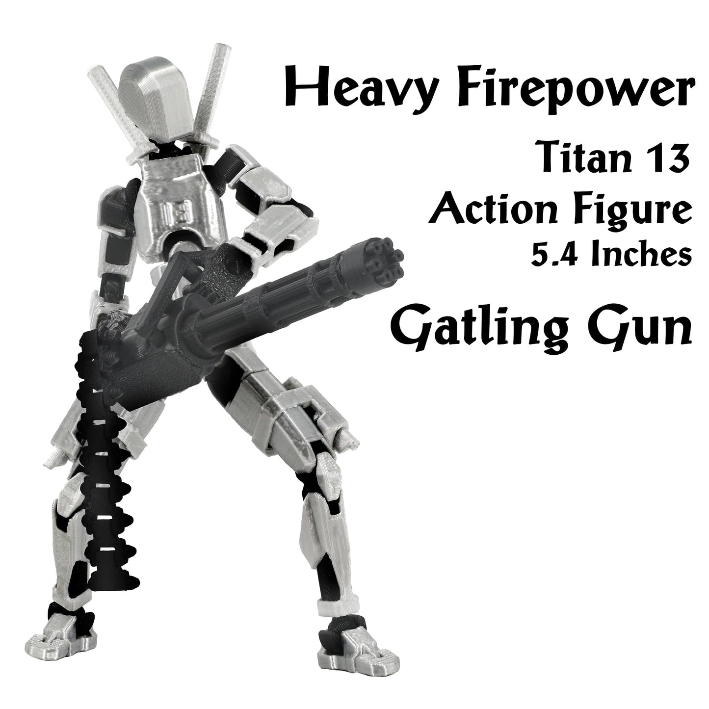Qoopower Gatling T13 Titan 13 Action Figure Set – Assembled Robotic Figure