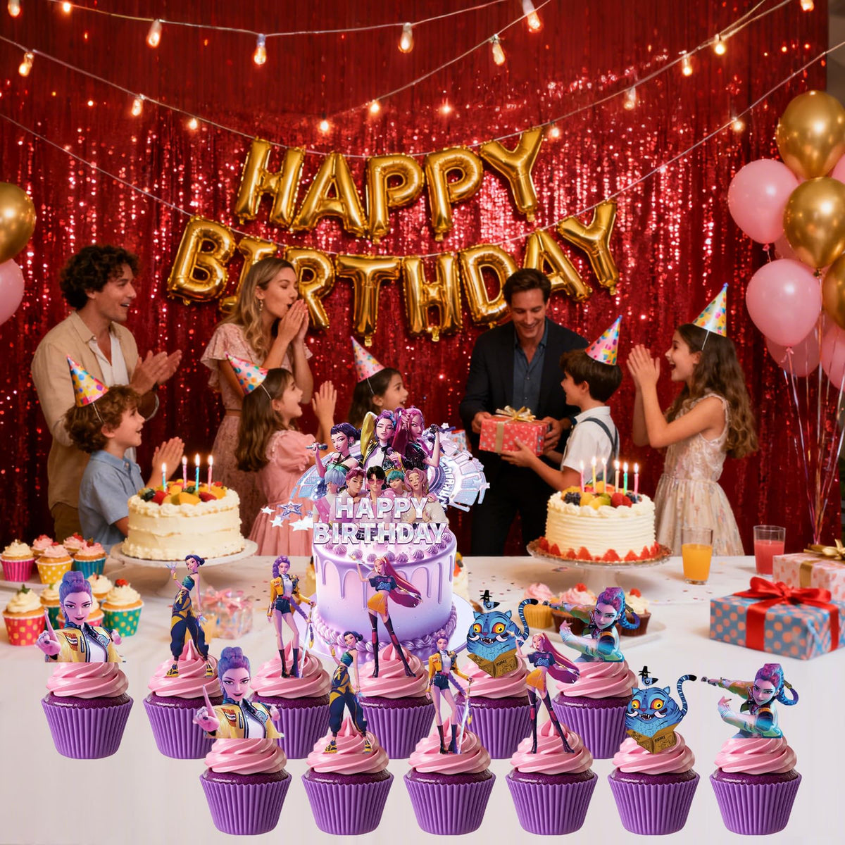 QOQXQOOH 25 Pcs Cartoon Cake Decorations — Happy Birthday Topper Set