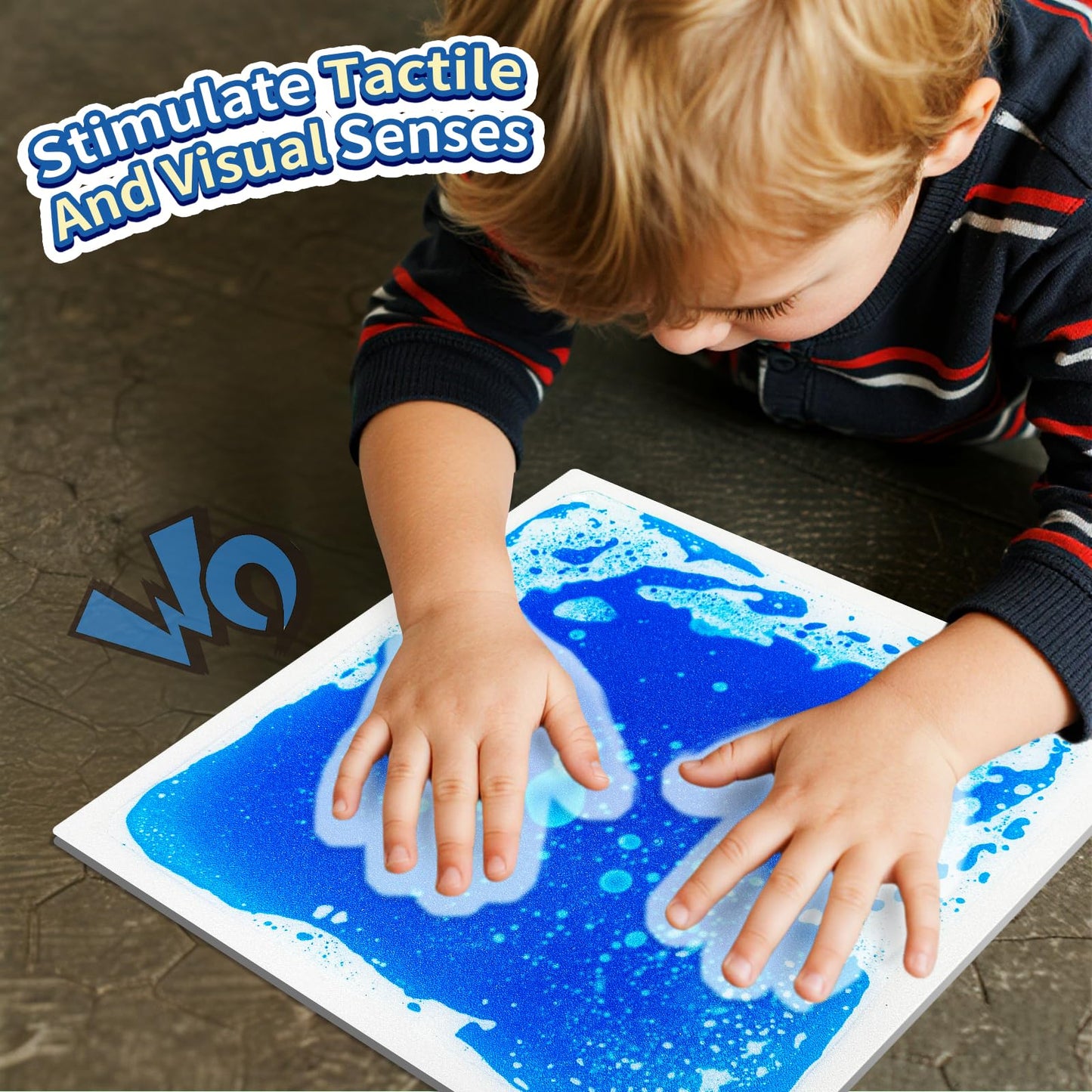 Qoytqoy Liquid Sensory Floor Tiles – 12-Pack, 11.8-inch, Color Flow & Non-Slip Base