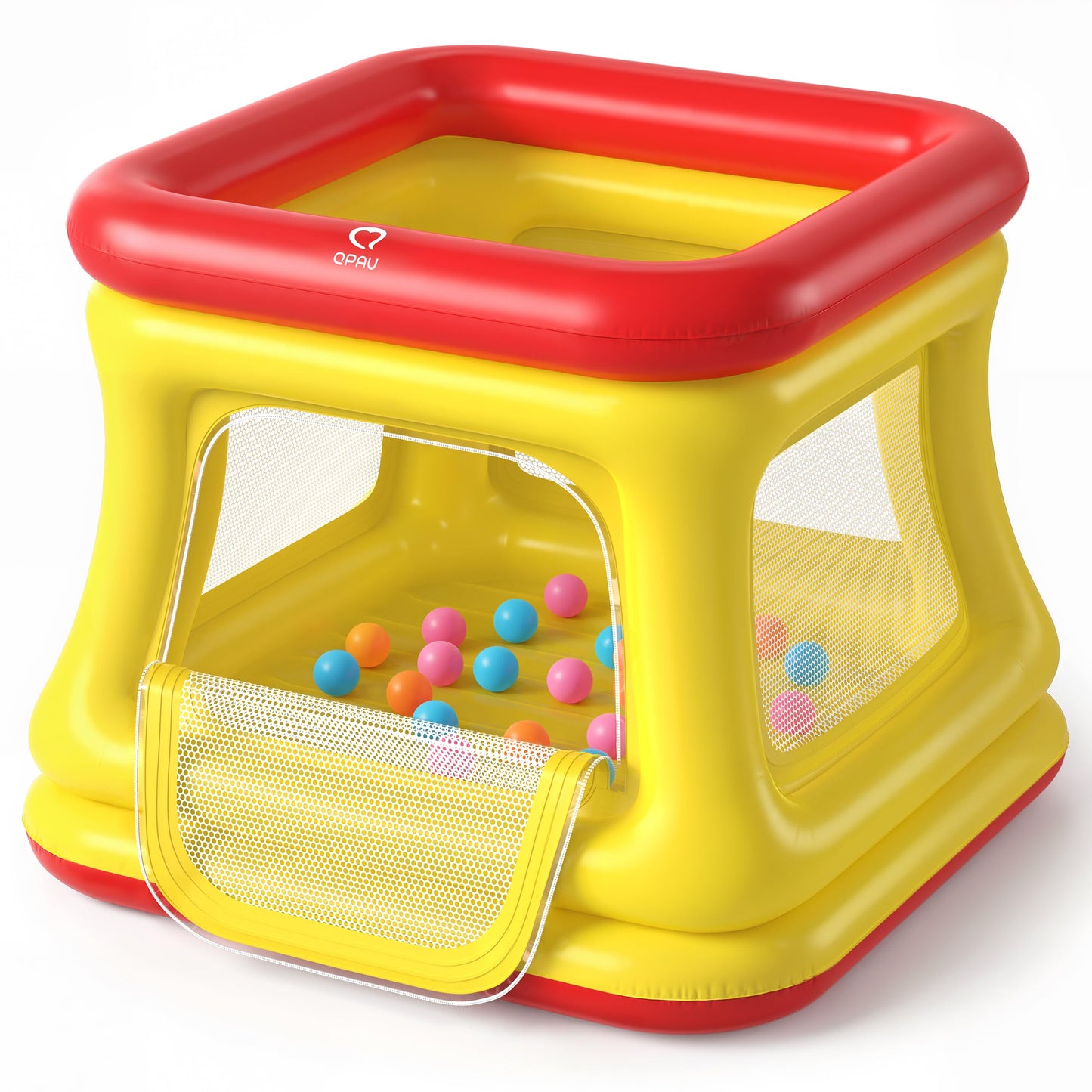 QPAU 3-in-1 Inflatable Bounce House for Toddlers 1-3 – Ball Pit, Trampoline & Indoor/Outdoor Play